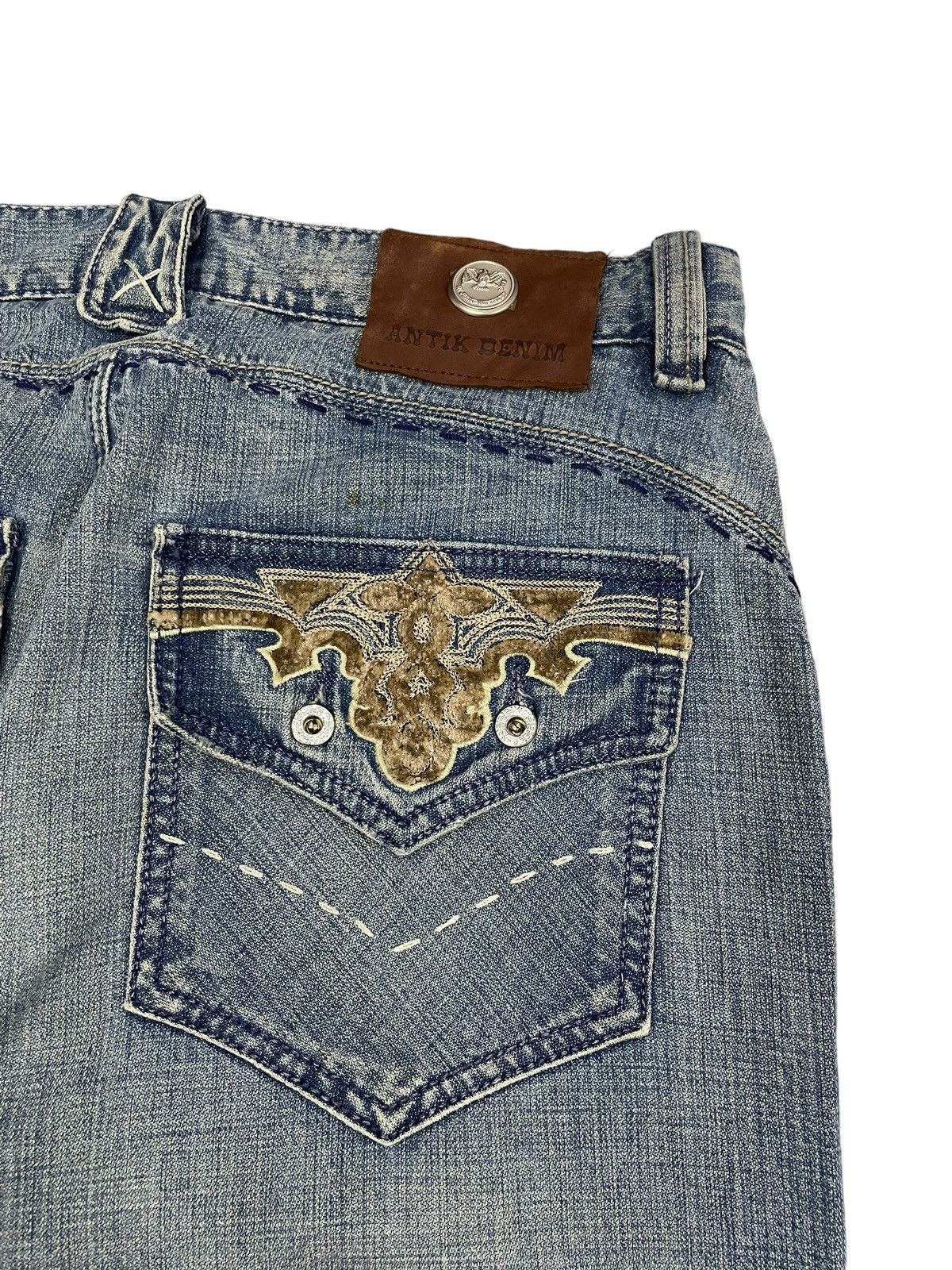 Antik Denim Vintage Antik Denim Flare Jeans Embroidery Velvet Size US 33 - 7 Thumbnail