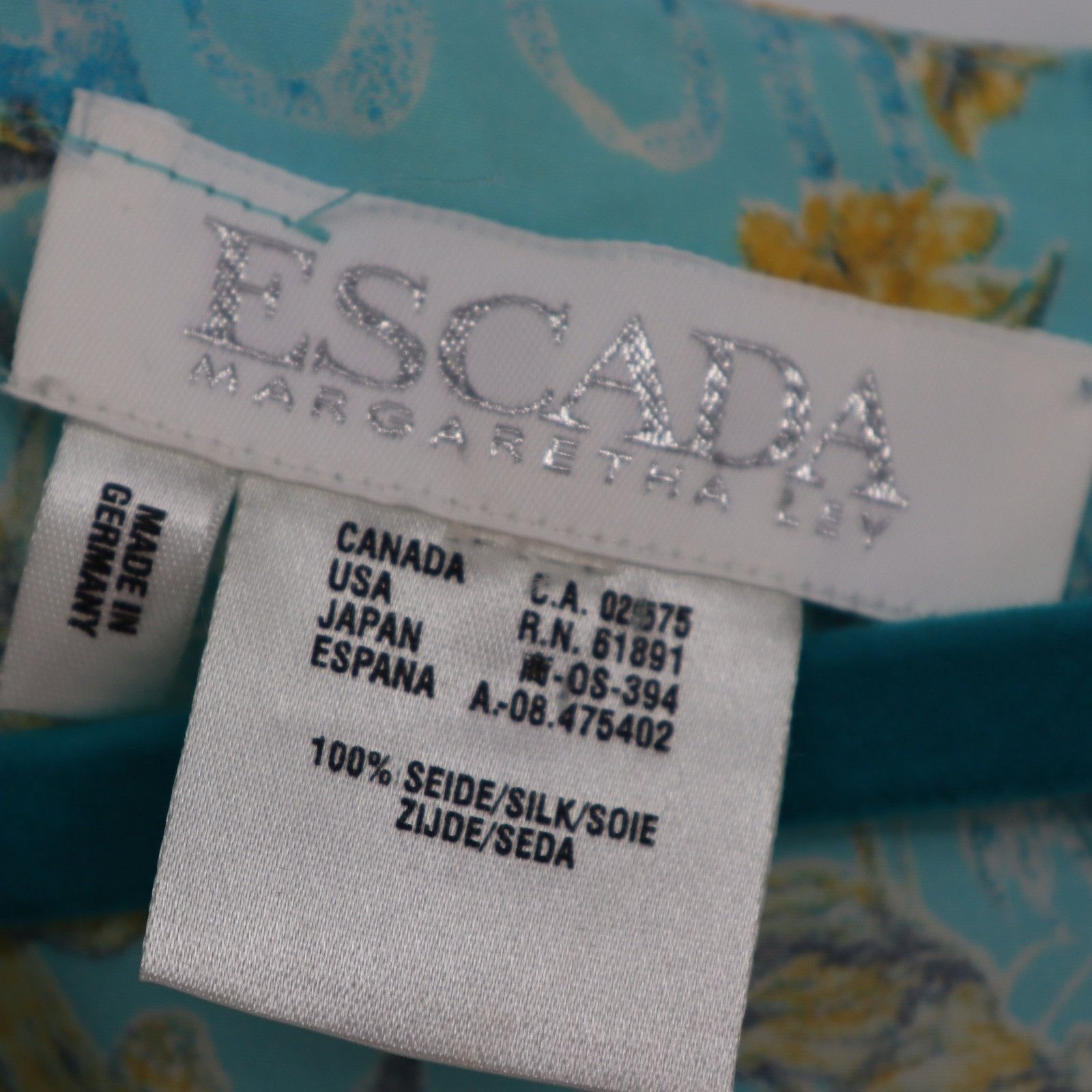 Escada Escada Silk Floral Maxi Dress Womens L Blue Margaretha Ley Size L / US 10 / IT 46 - 2 Thumbnail