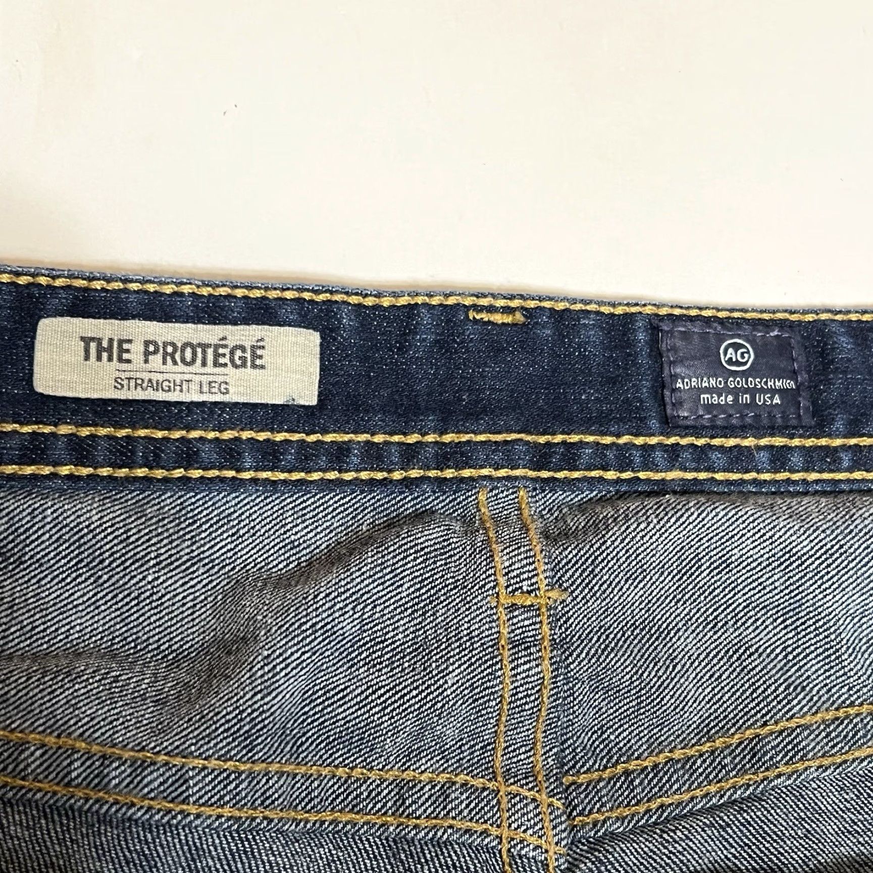 Vintage AG Adriano Goldschmied The Protege Mens Jeans Straight Leg 38x29 Blue Size US 38 / EU 54 - 7 Thumbnail