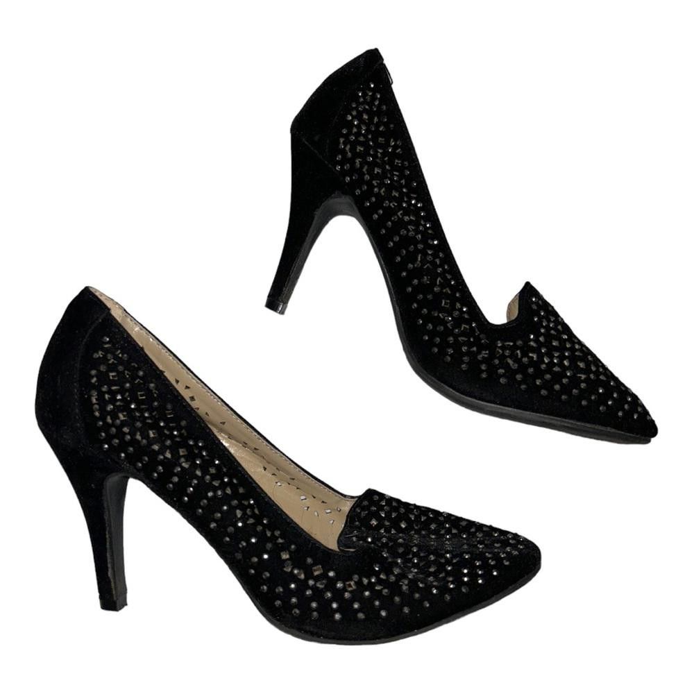 Designer Faux Suede Embellished Pumps Size 8.5 Size US 8.5 / IT 38.5 - 7 Thumbnail