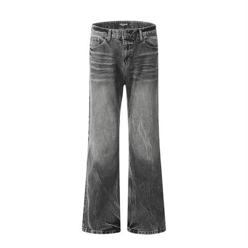 VIBE Heavy punk washed distressed retro straight flared jeans y2k Size US 32 / EU 48 - 1 Preview