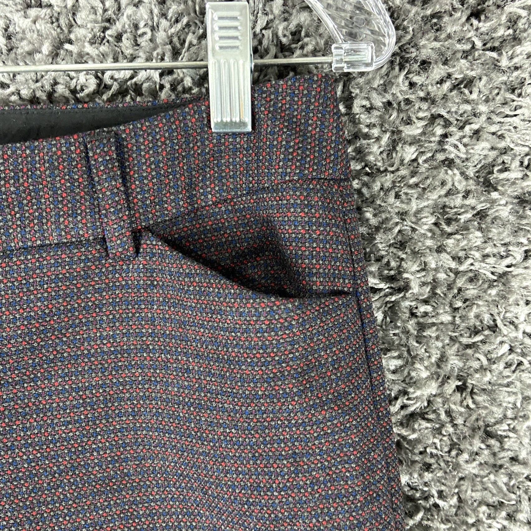 Express EXPRESS Editor Blue Red Tweed Dress Pants Ankle Women’s 2 R Size 26" / US 2 / IT 38 - 3 Thumbnail