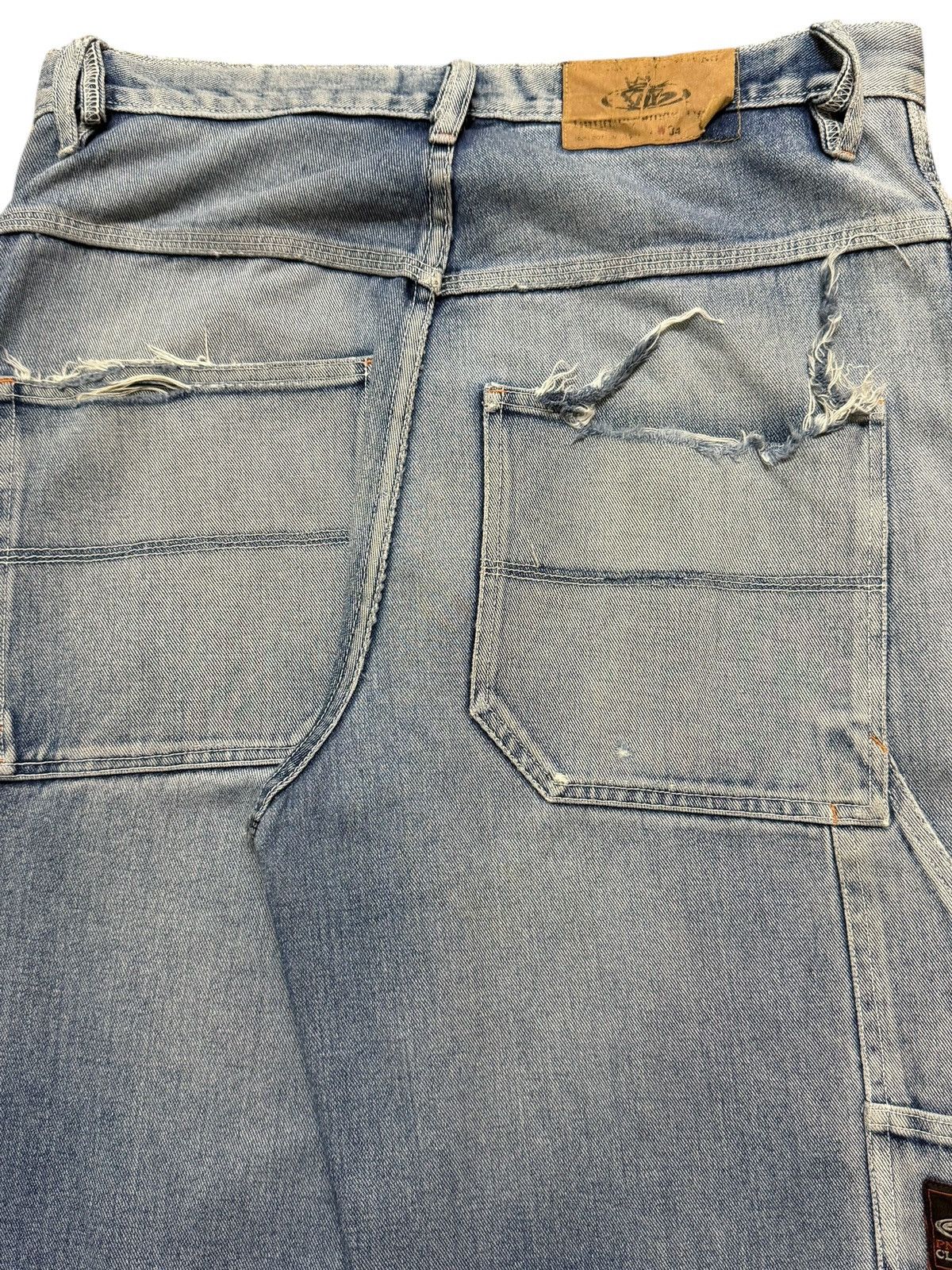 Fubu Vintage Japan Carpenter Faded Wash Distressed Wide Leg Baggy Size US 33 - 6 Thumbnail