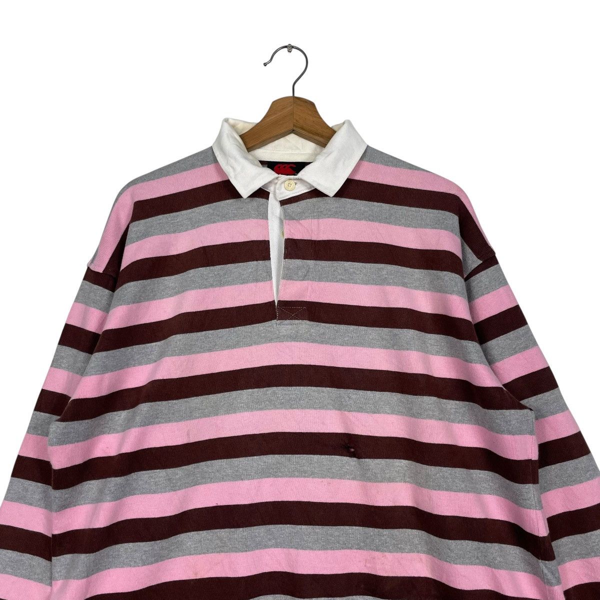 Canterbury of New Zealand Vintage Canterbury Stripe Rugby Polo Jersey Size US L / EU 52-54 / 3 - 2 Thumbnail