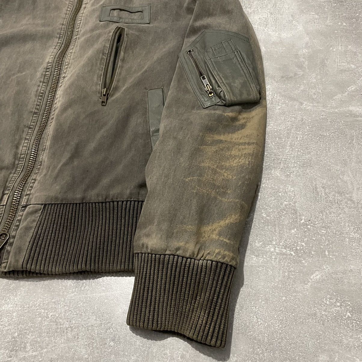 Allsaints moto distress leather bomber jacket vintage 90s
