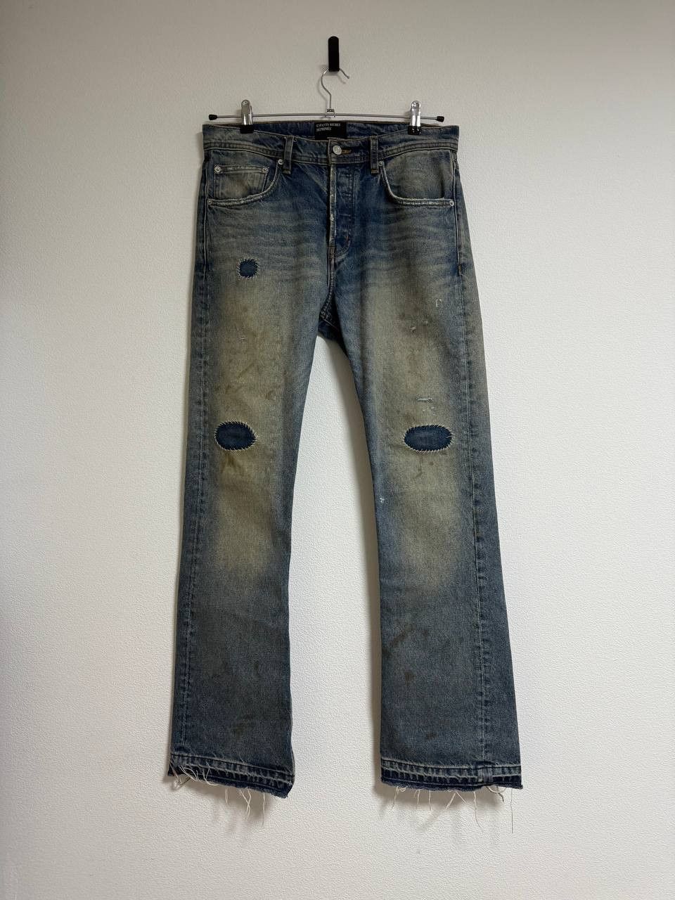 Enfants Riches Deprimes Distressed Flared Hit And Run Jeans Size US 31 - 1 Thumbnail