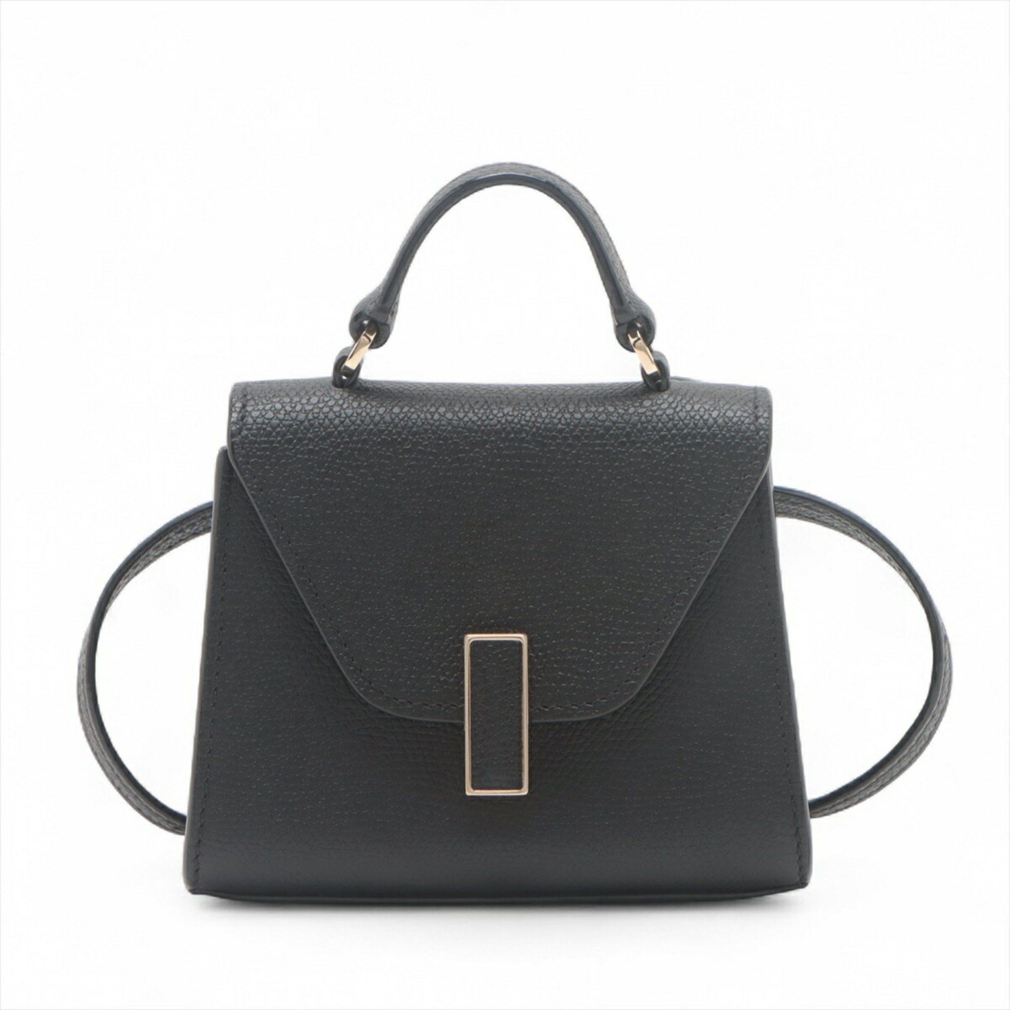 Valextra Iside Belt Leather Handbag Waist Pouch Body Shoulder Bag For Women in Black