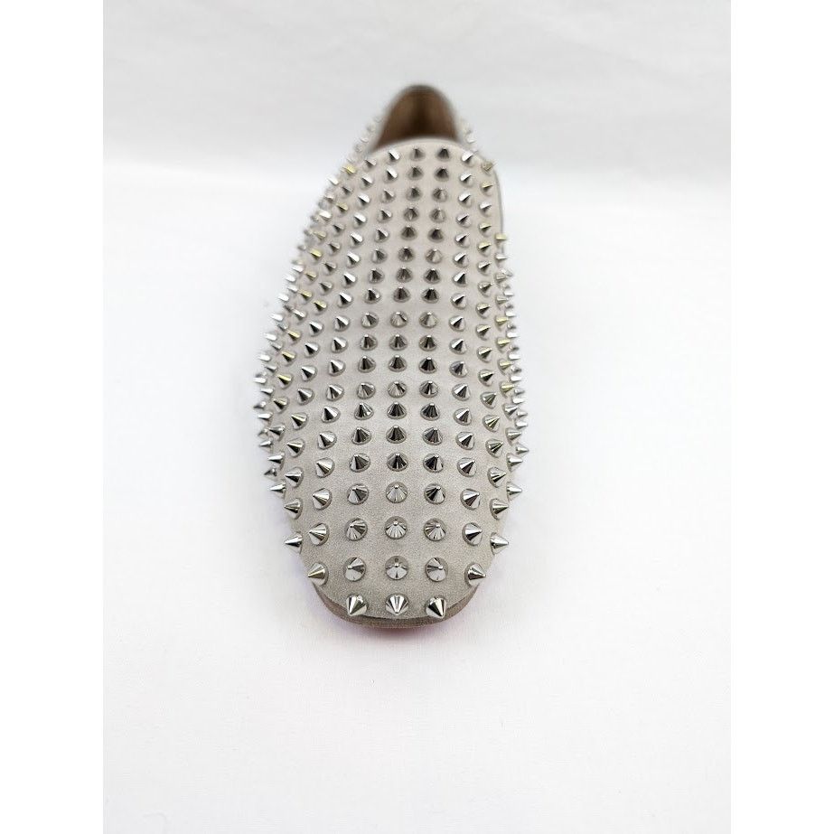 Christian Louboutin o1rshd1 Crosta Dandelion Spikes Flat Shoes in Goose/Silver Size US 12 / EU 45 - 7 Thumbnail