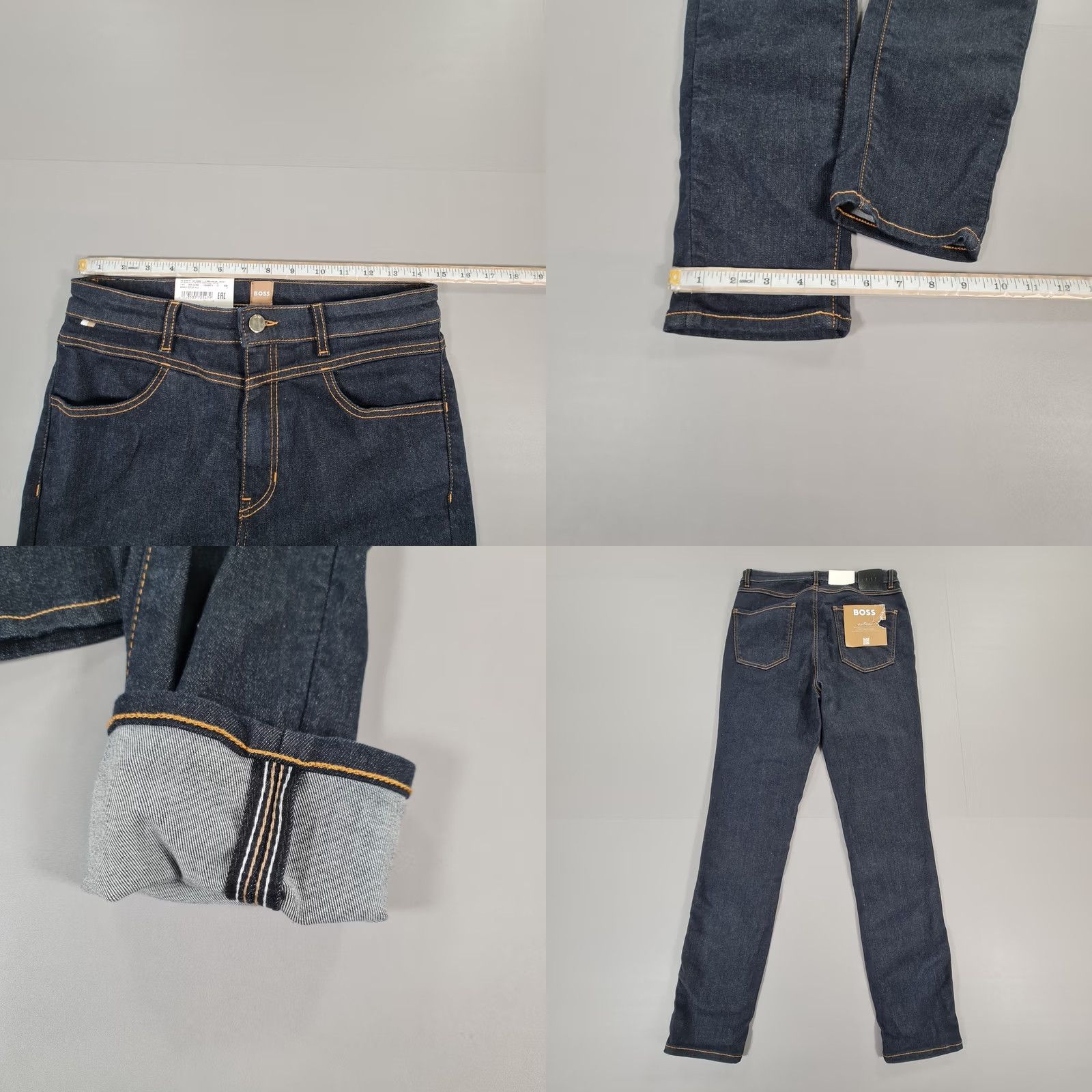 Hugo Boss HUGO BOSS Womens Jeans Blue W30 L28 Skinny Crop Selvedge Stretch Denim Jeans Size 30" / US 8 / IT 44 - 8 Thumbnail