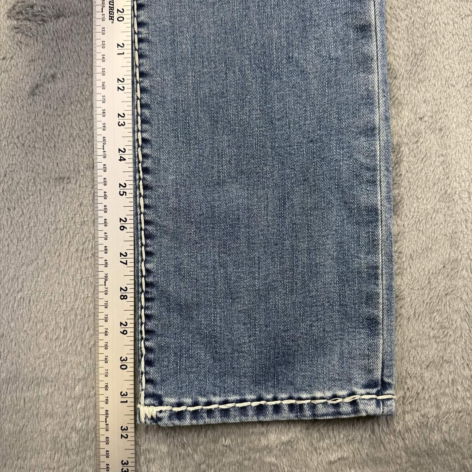 True Religion True Religion Ricky Relaxed Blue Denim Thick Stitch Jeans Size 29" - 5 Thumbnail