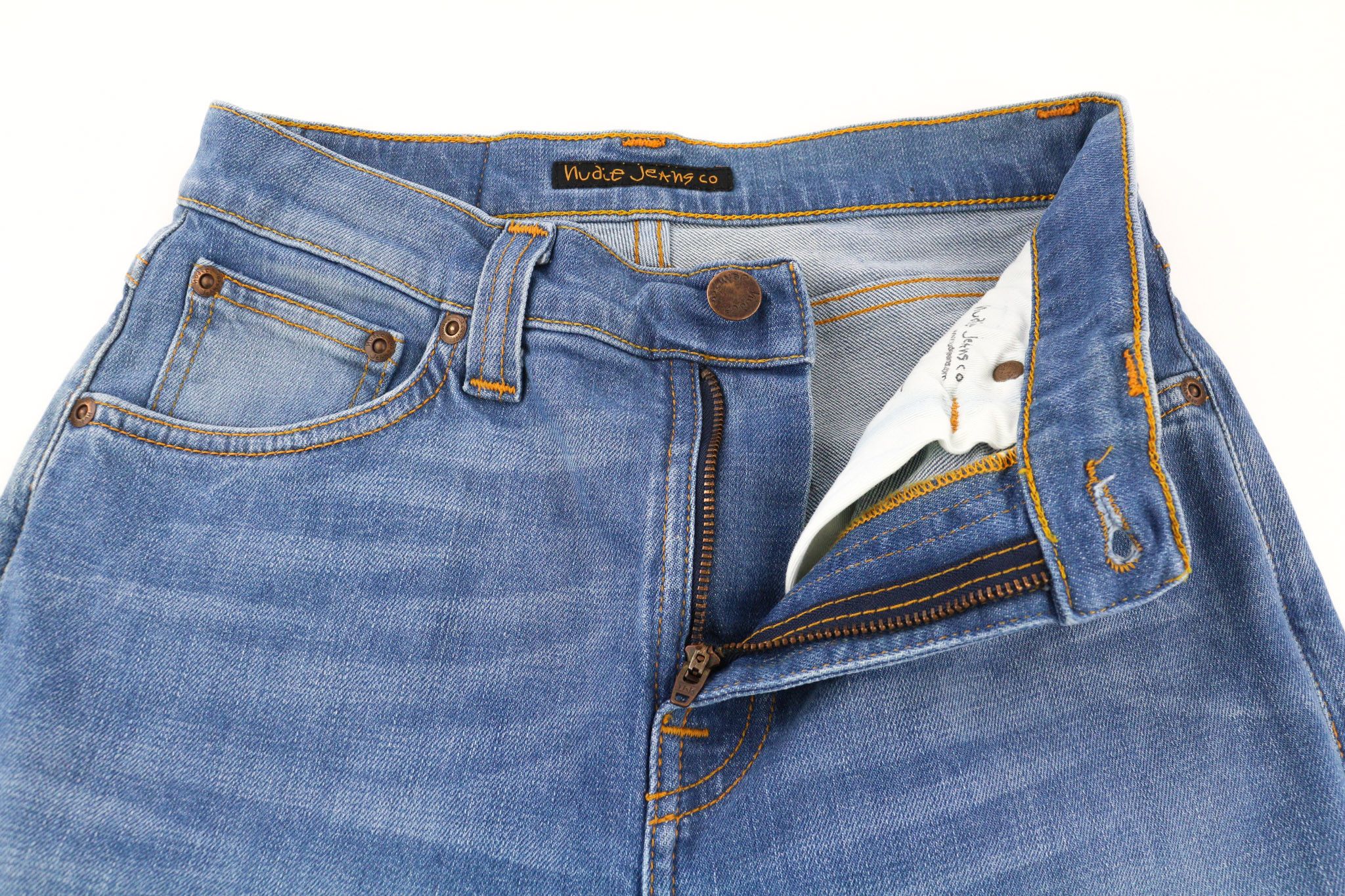 Nudie Jeans PIPE LED W27/L34 Crispy Pepper Blue Stretch Jeans 80453 Size 27" / US 4 / IT 40 - 5 Thumbnail