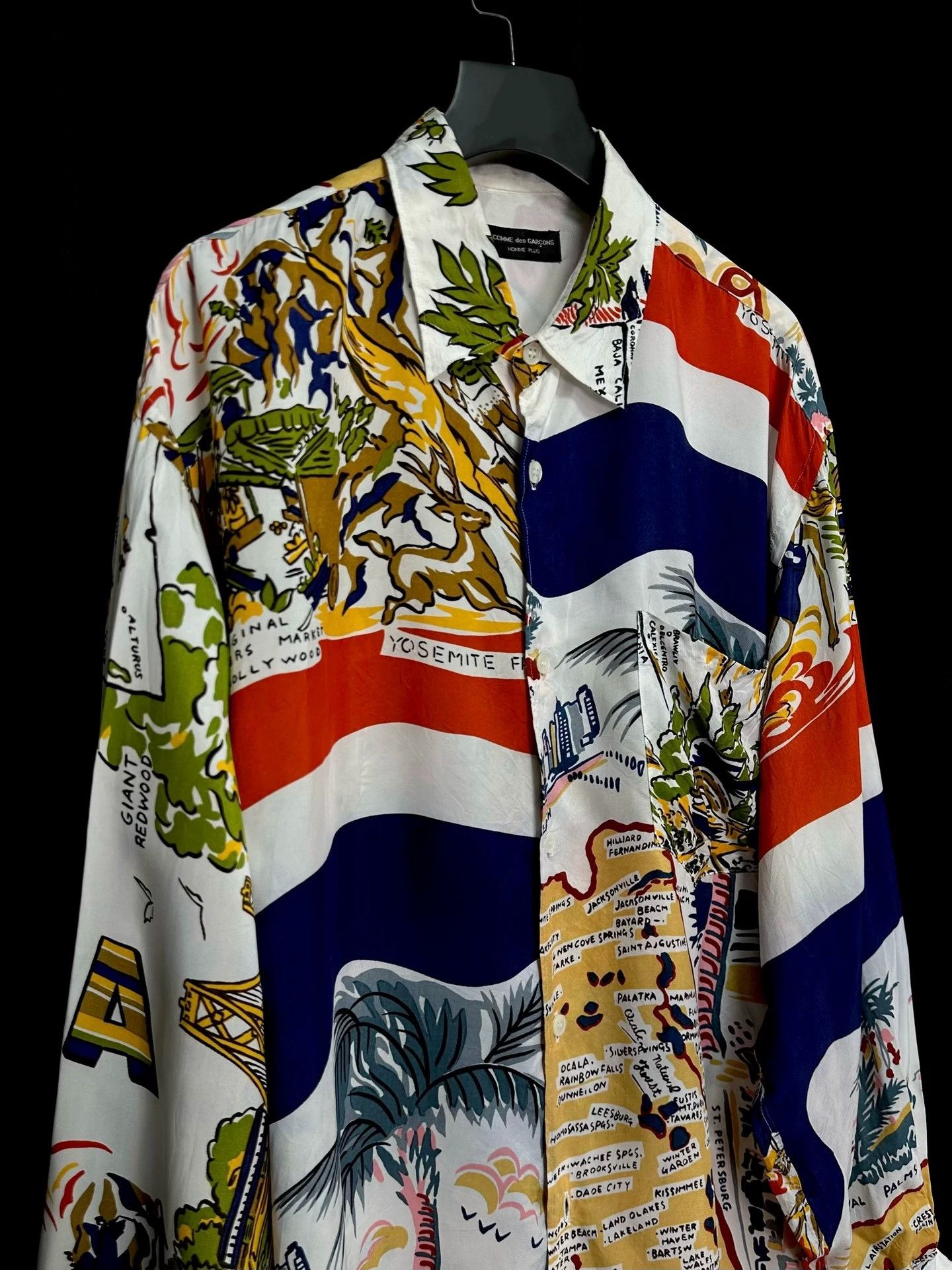 Comme des Garcons CDG 91SS Vintage Silk Scarf Shirt Florida Pure Map Size US L / EU 52-54 / 3 - 3 Thumbnail