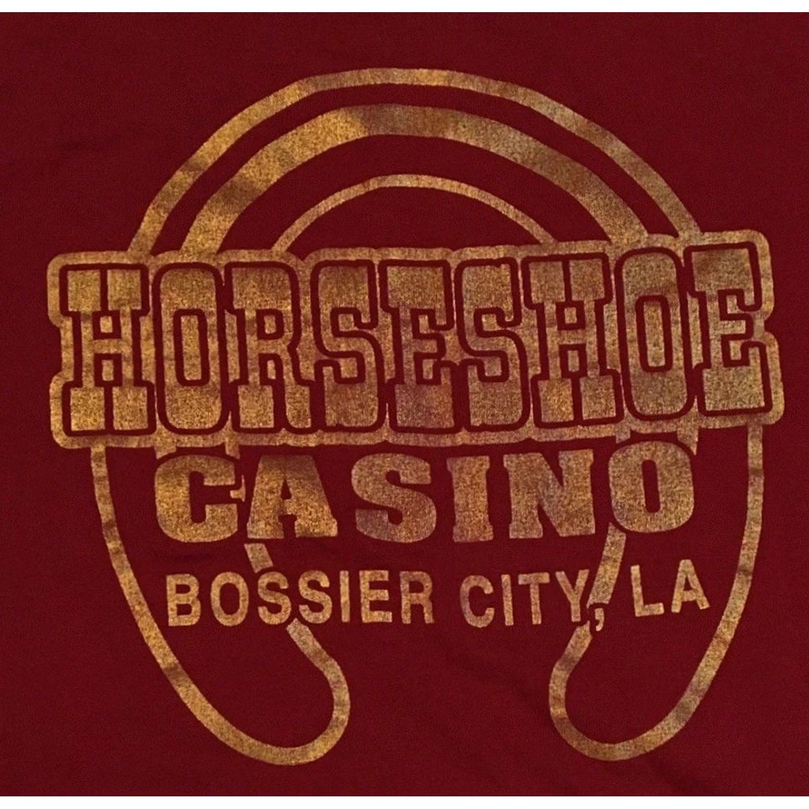 Vintage VINTAGE Horseshoe Casino Shirt XL Red Men T-Shirt 80s Bossier Louisiana Grunge Cowboy Beach Sun Palm Trees Racing Skull Aztec USA 90s Size US XL / EU 56 / 4 - 3 Thumbnail
