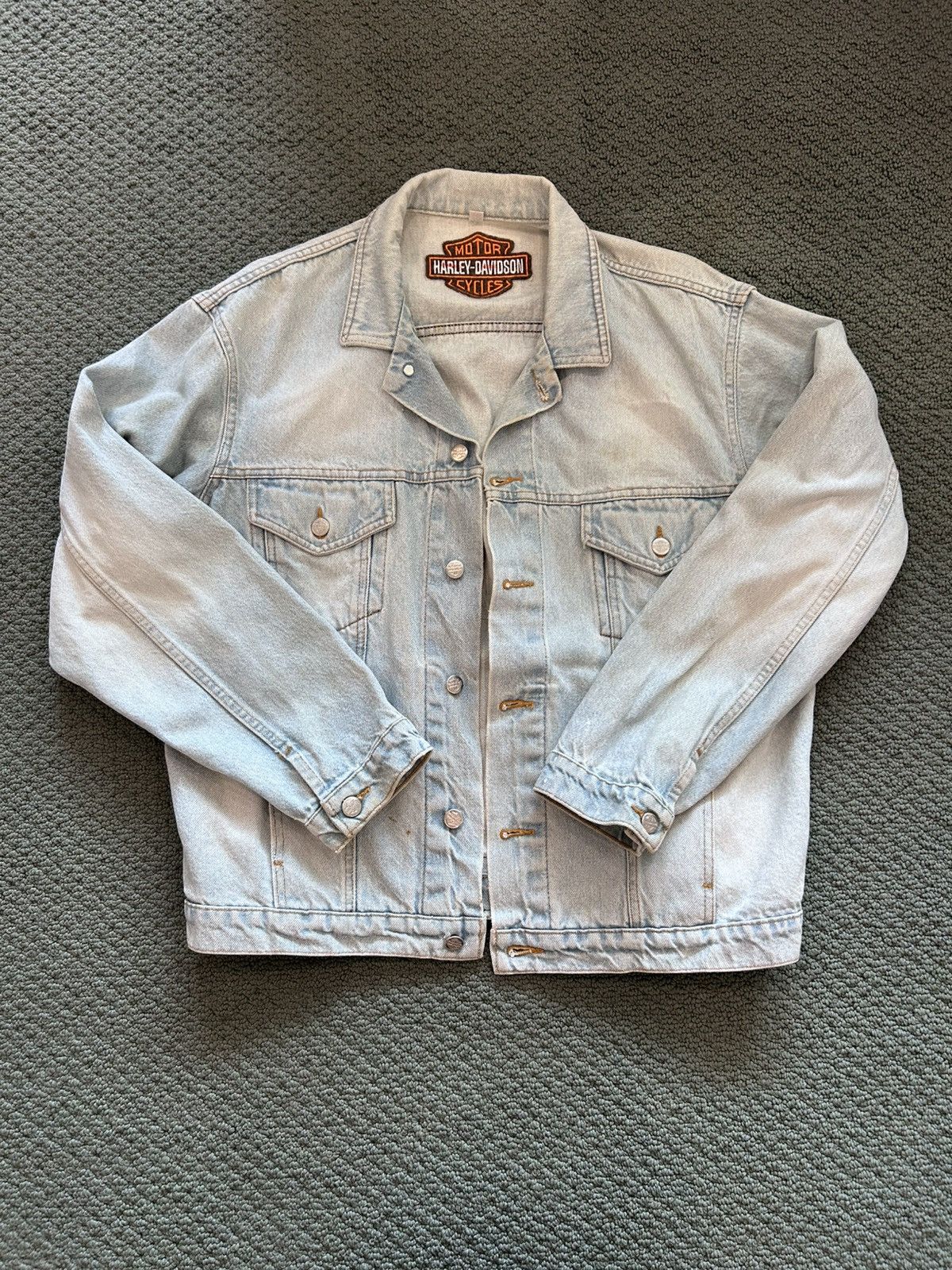 Harley Davidson VINTAGE RARE HARLEY DAVIDSON DENIM JACKET Size US L / EU 52-54 / 3 - 2 Thumbnail