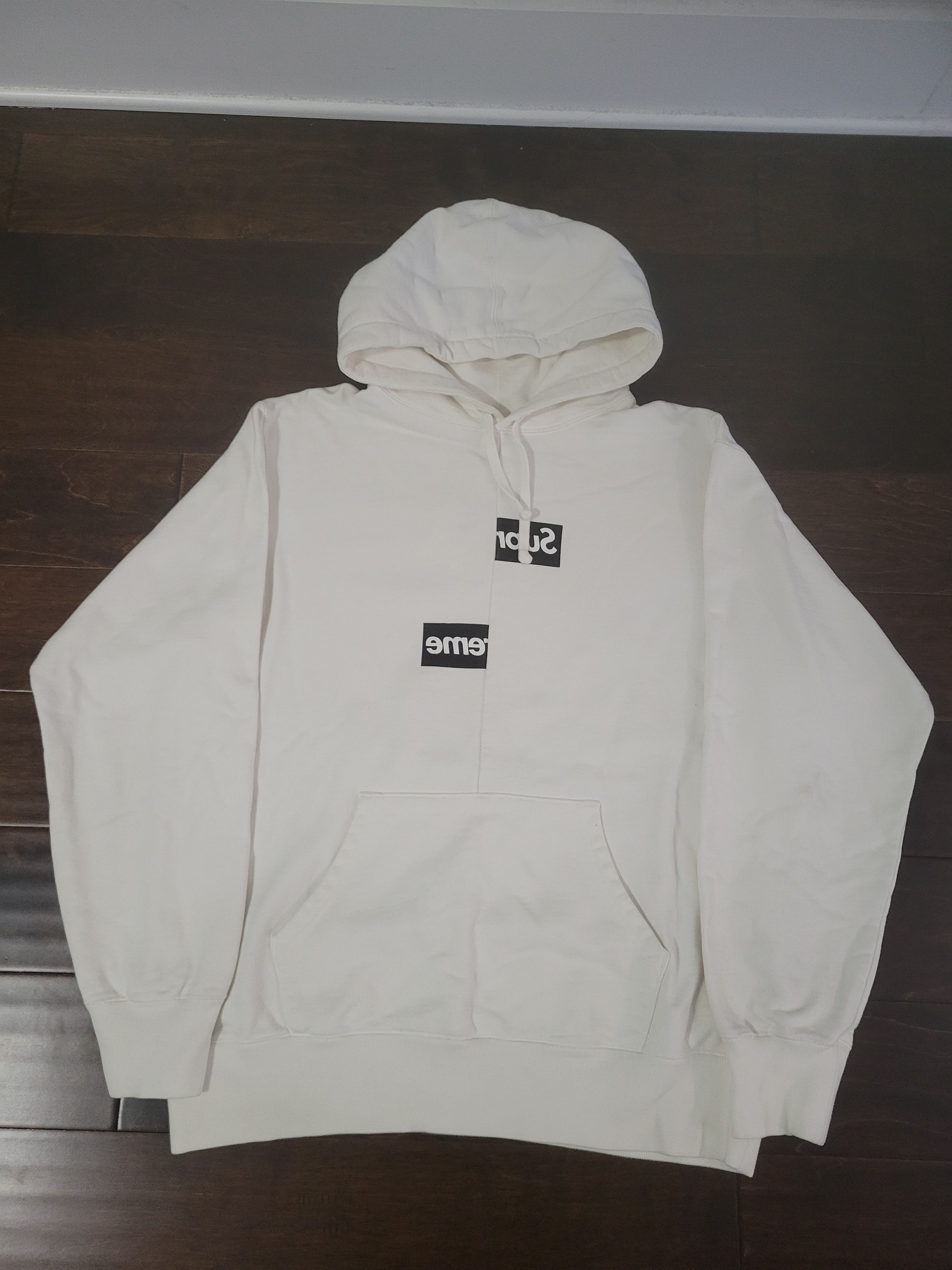 Comme Des Garcons Supreme Split Box Logo Hoodie | Grailed