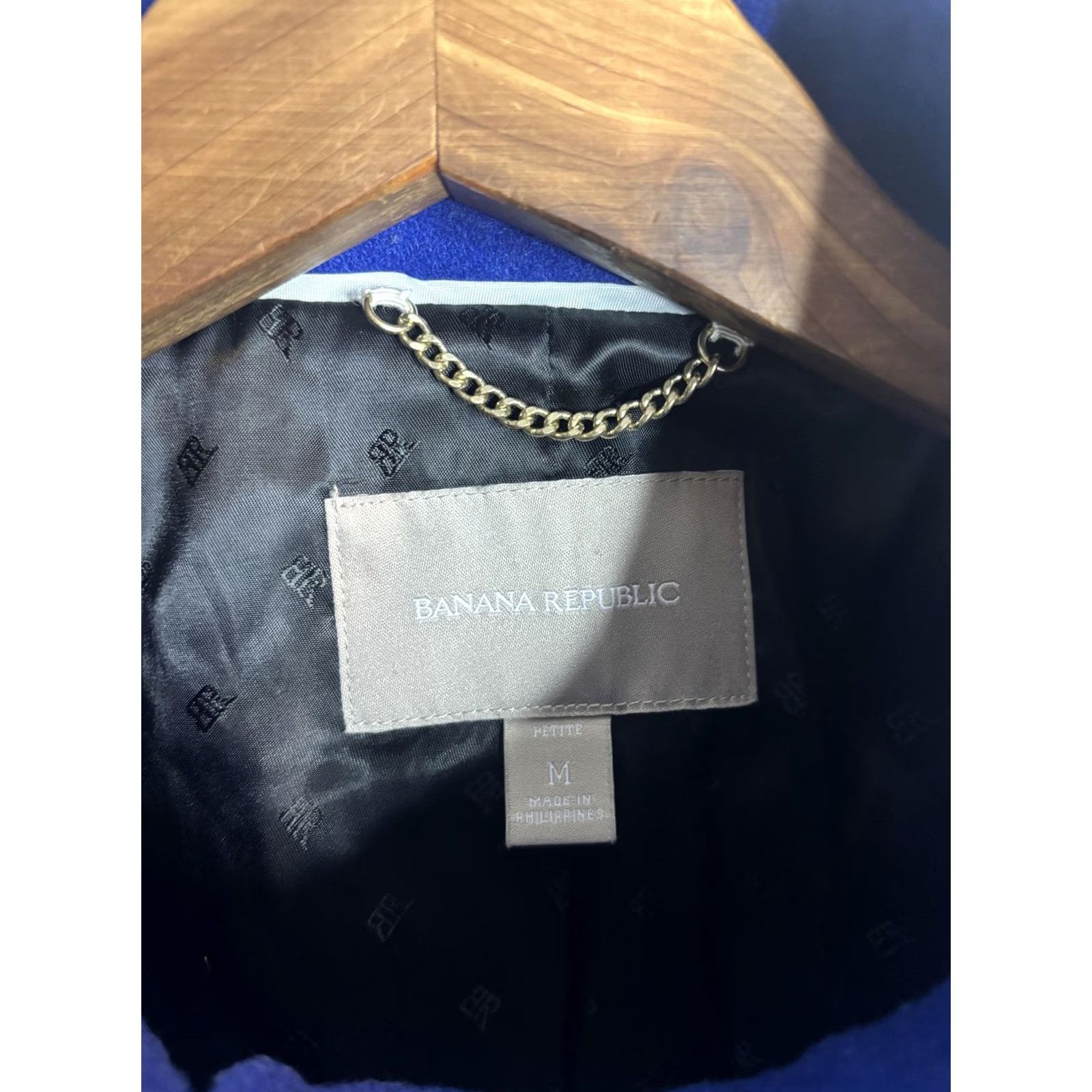 Banana Republic Banana Republic Coat Womens Medium Petite Blue Wool Military Jacket Zip Snap Coat Size M / US 6-8 / IT 42-44 - 4 Thumbnail