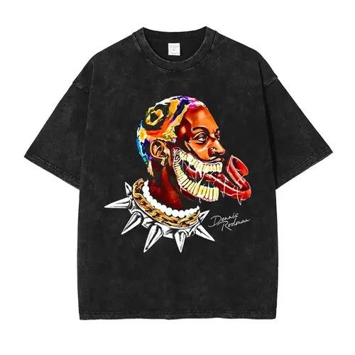 Designer Asaoka x Ezawa #20 Dennis Rodman Vtg Washed T-shirt Size US M / EU 48-50 / 2 - 3 Thumbnail