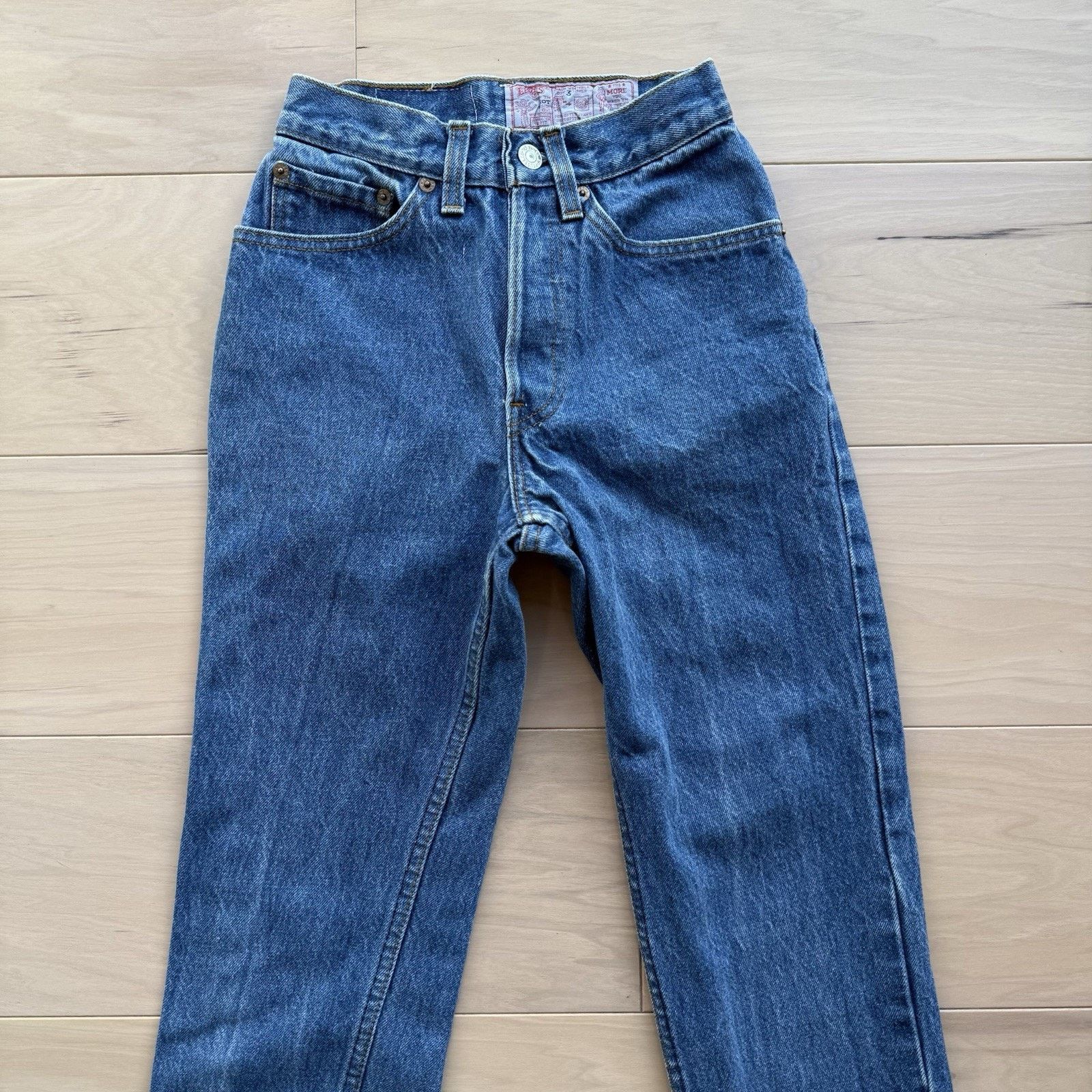 Levi's Vintage Levis 501 Jeans 22 Blue Made In USA 80s Straight Leg Size 22" - 3 Thumbnail