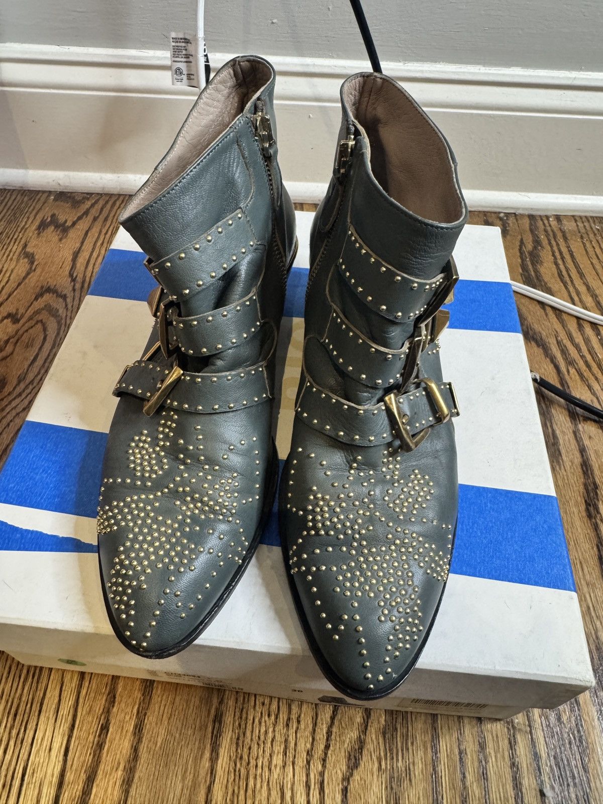 Chloe Gray leather printed boot Size US 6 / IT 36 - 1 Thumbnail