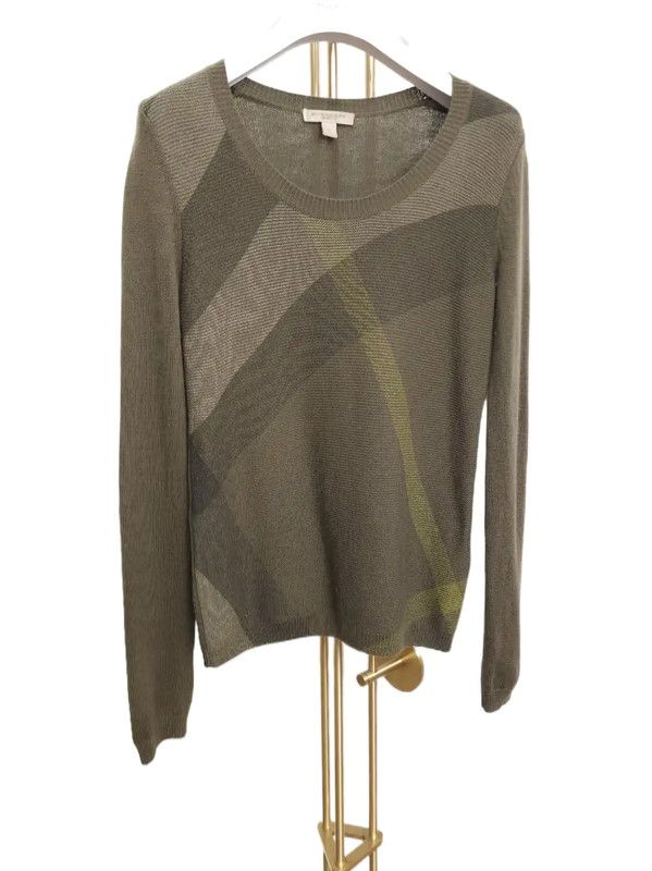 Burberry Burberry Green Wool Check Knit Sweater Size XS / US 0-2 / IT 36-38 - 1 Thumbnail