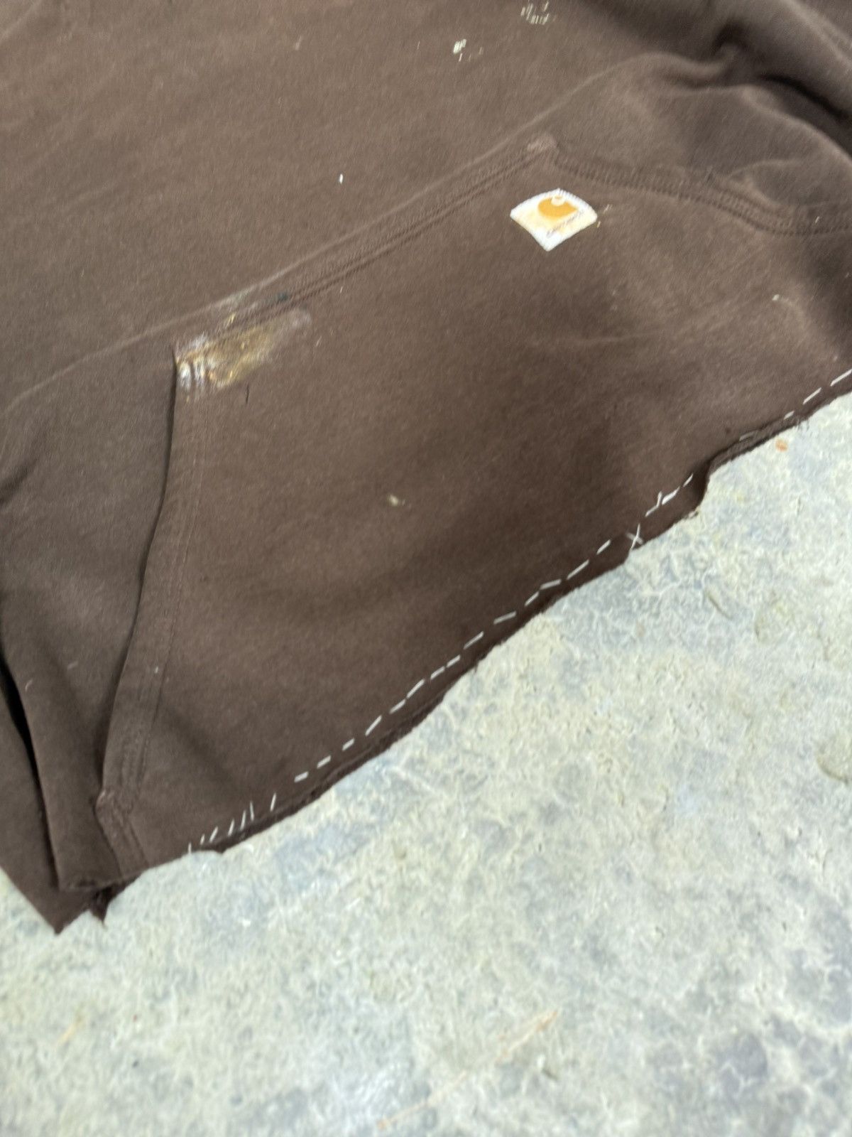 Thrashed Cropped and sewn Carhartt Hoodie