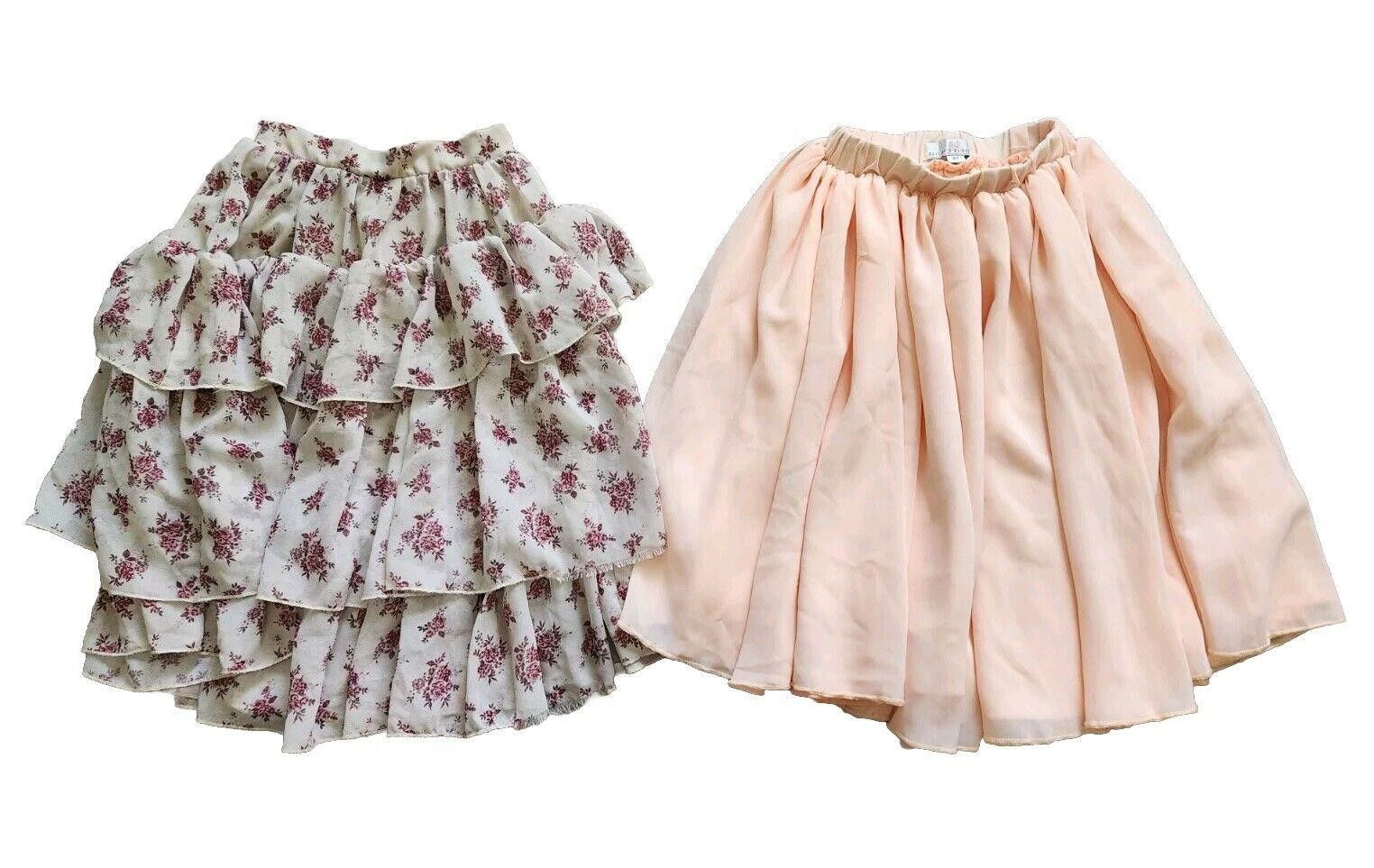 Designer Girls Skirts 3t Baileys Blossom Peach Skirt Mia Joy Chiffon Size 24" / US 00 / IT 34 - 1 Thumbnail