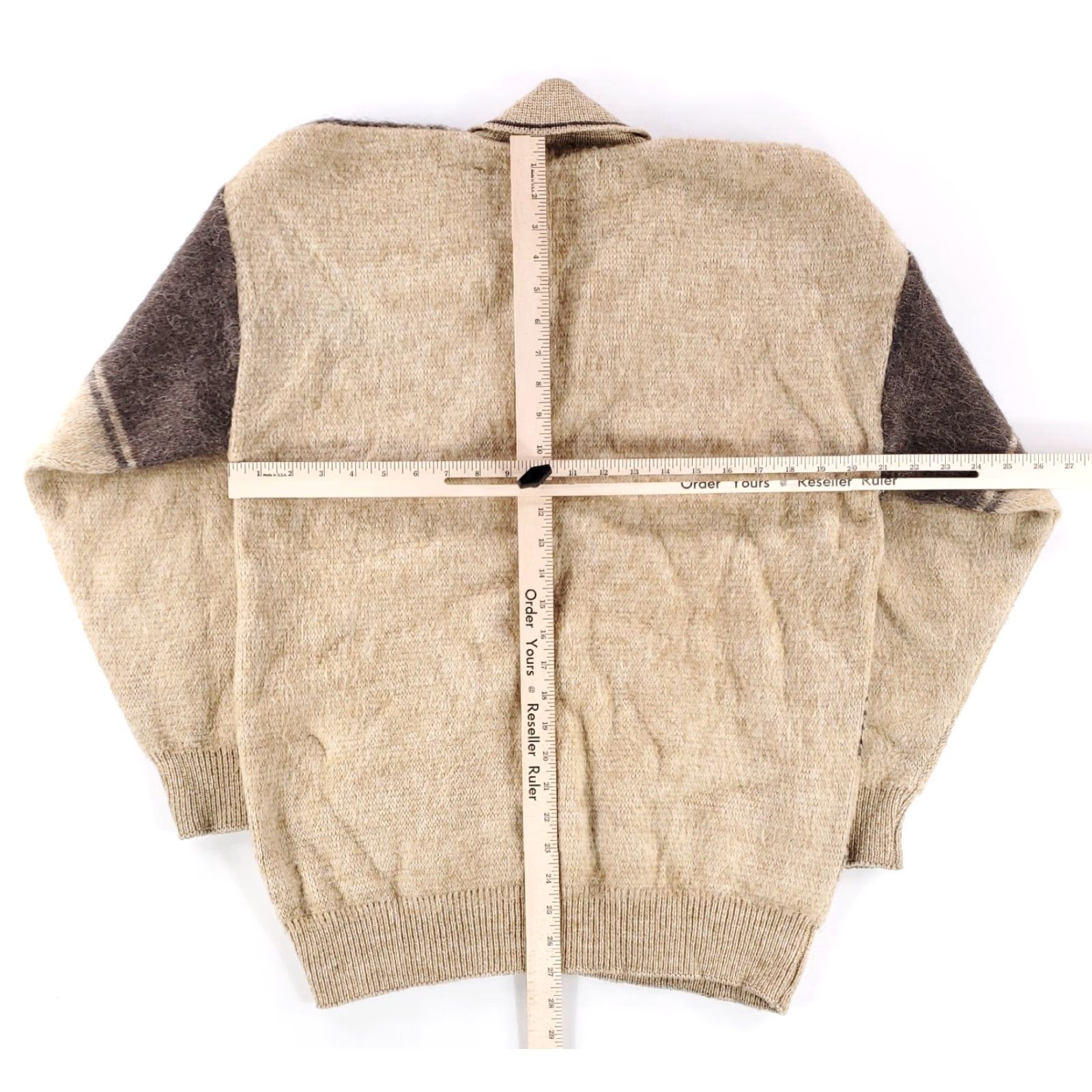 Vintage VINTAGE AG Dung Hosy Mohair Sweater Brown Nordic Fair Isle Shawl Collar Mens 42 Size US XL / EU 56 / 4 - 4 Thumbnail