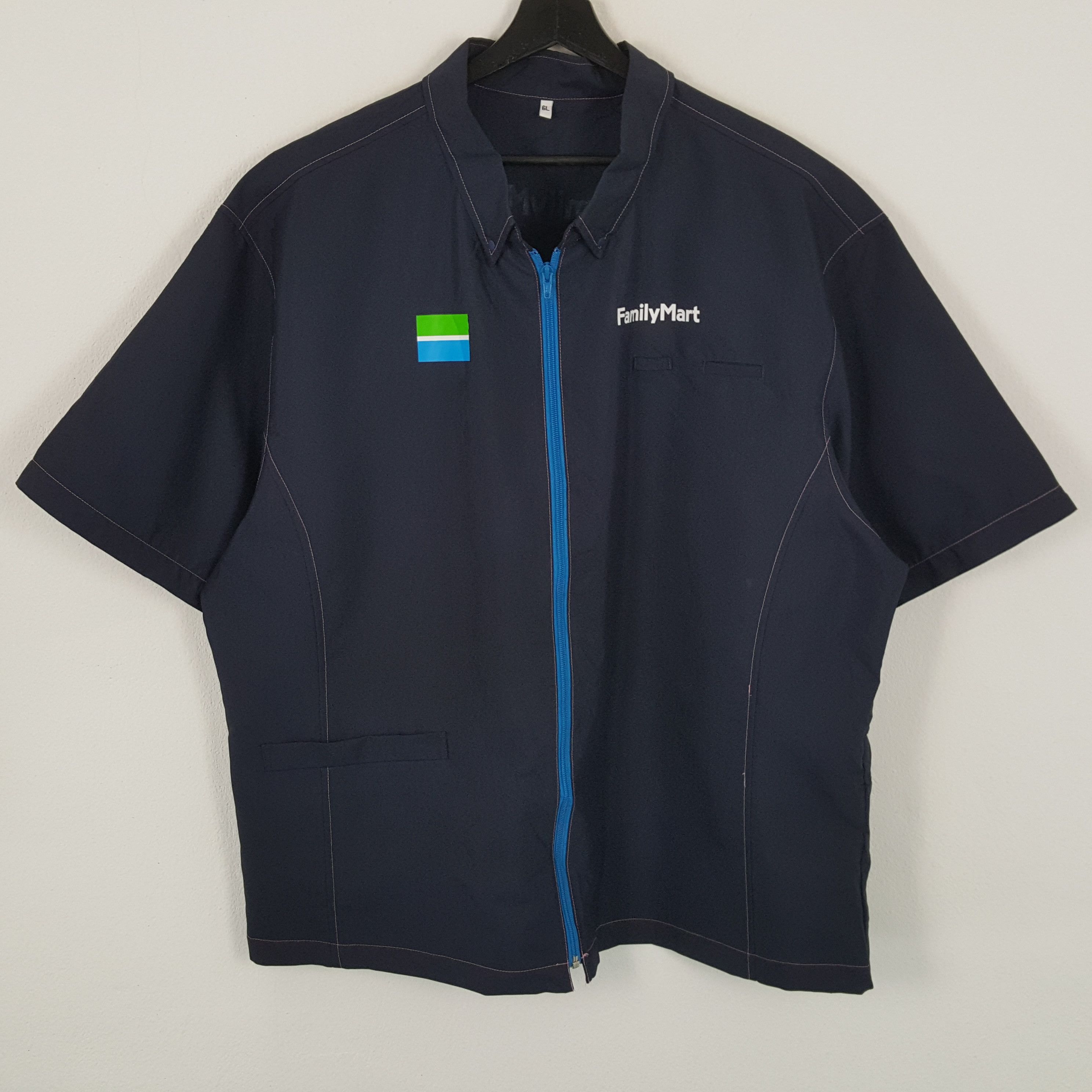 image of Vintage x Workers Family Mart Workwear Uniform Jacket in Blue Black, Men's (Size 2XL)