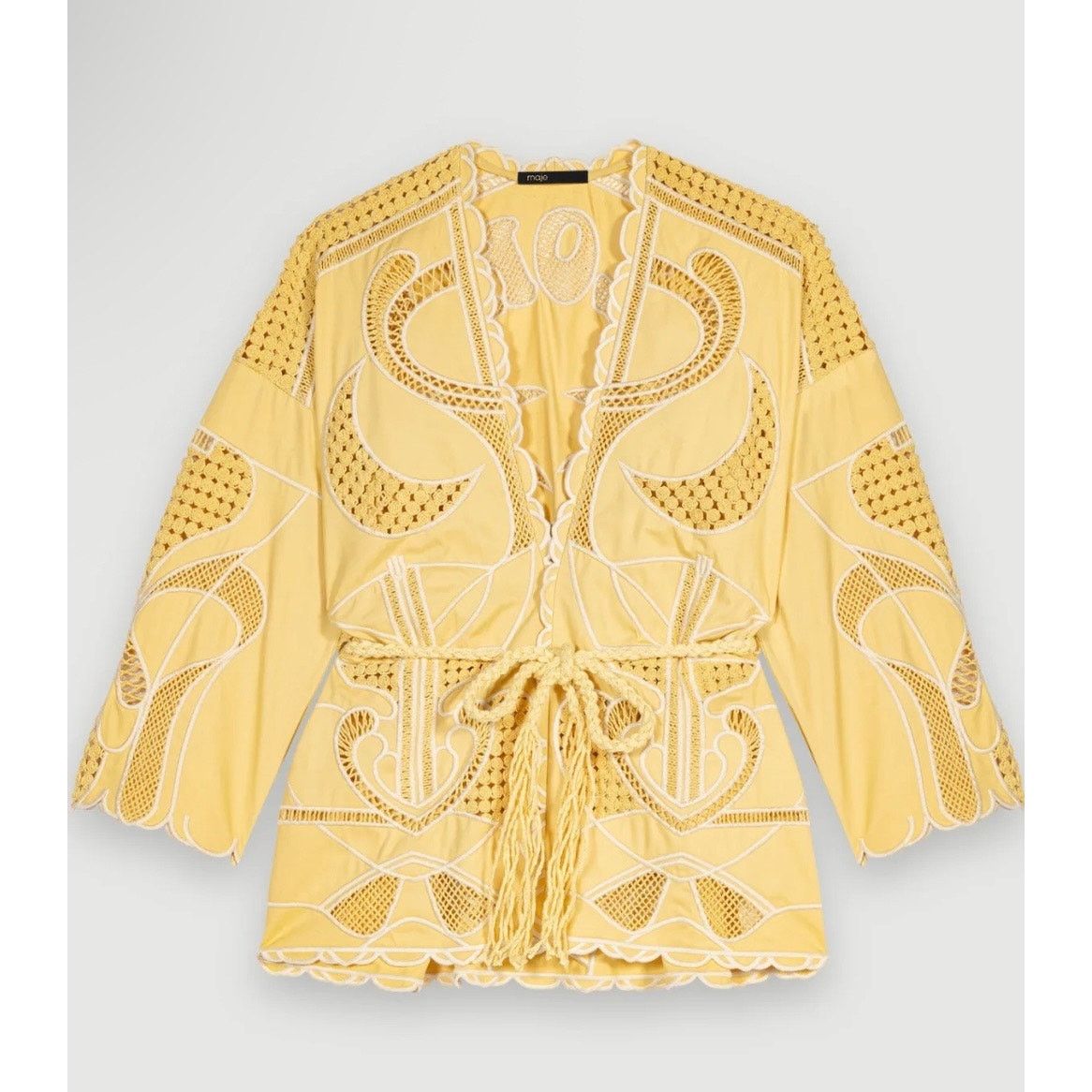 Maje NEW NWT Maje ‘ALOHA’ Embroidered Kimono Jacket Yellow 40 Size L / US 10 / IT 46 - 1 Thumbnail