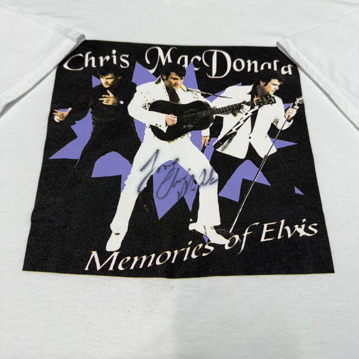 Band Tees Vintage Chris MacDonald Memories of Elvis Presley Signed Tsh Size US L / EU 52-54 / 3 - 10 Thumbnail