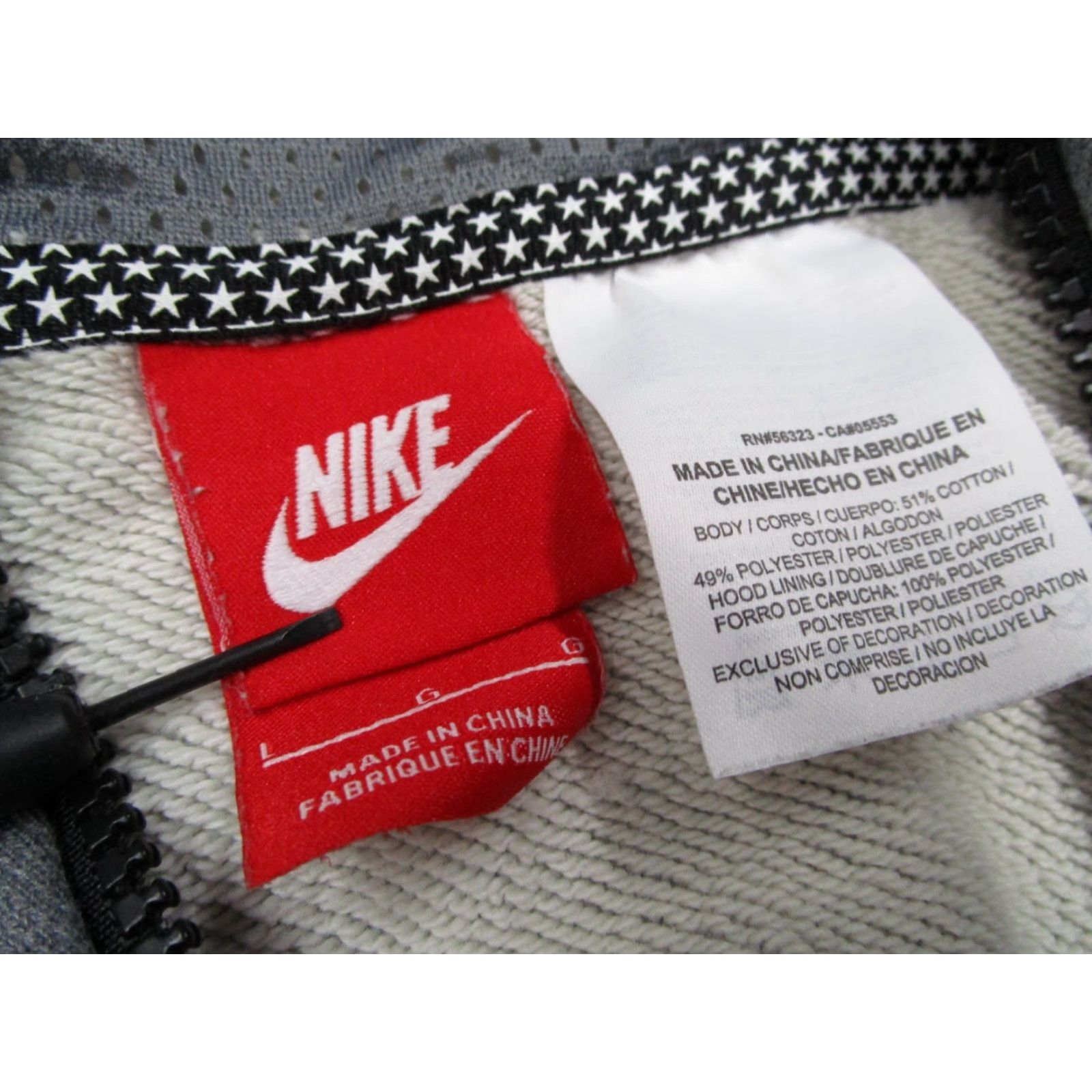 Nike Nike Men's Gray Full Zip Hoodie Jacket L Sports Basketball Outdoor Casual Size US L / EU 52-54 / 3 - 2 Thumbnail