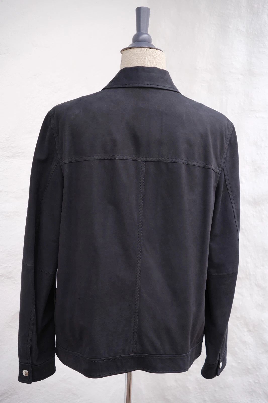 Brunello Cucinelli NEW Brunello Cucinelli Nabuck Leather Shirt Jacket Navy L Size US L / EU 52-54 / 3 - 3 Thumbnail