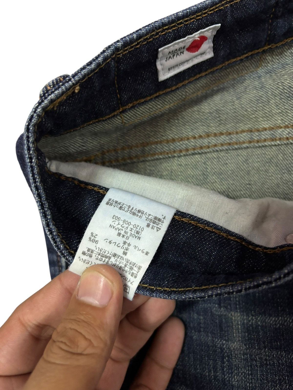 Edwin Vtg Edwin Japan 503 Distressed Jeans Size US 31 - 12 Thumbnail