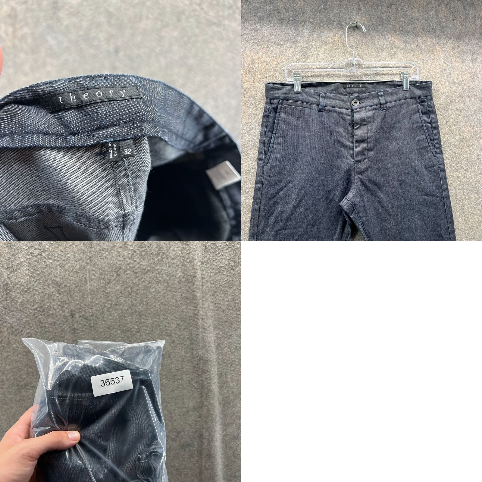 Theory Theory Jeans Men 32 Charcoal Gray Cotton Stretch Slim Fit Straight Dark Wash Size US 32 / EU 48 - 8 Thumbnail