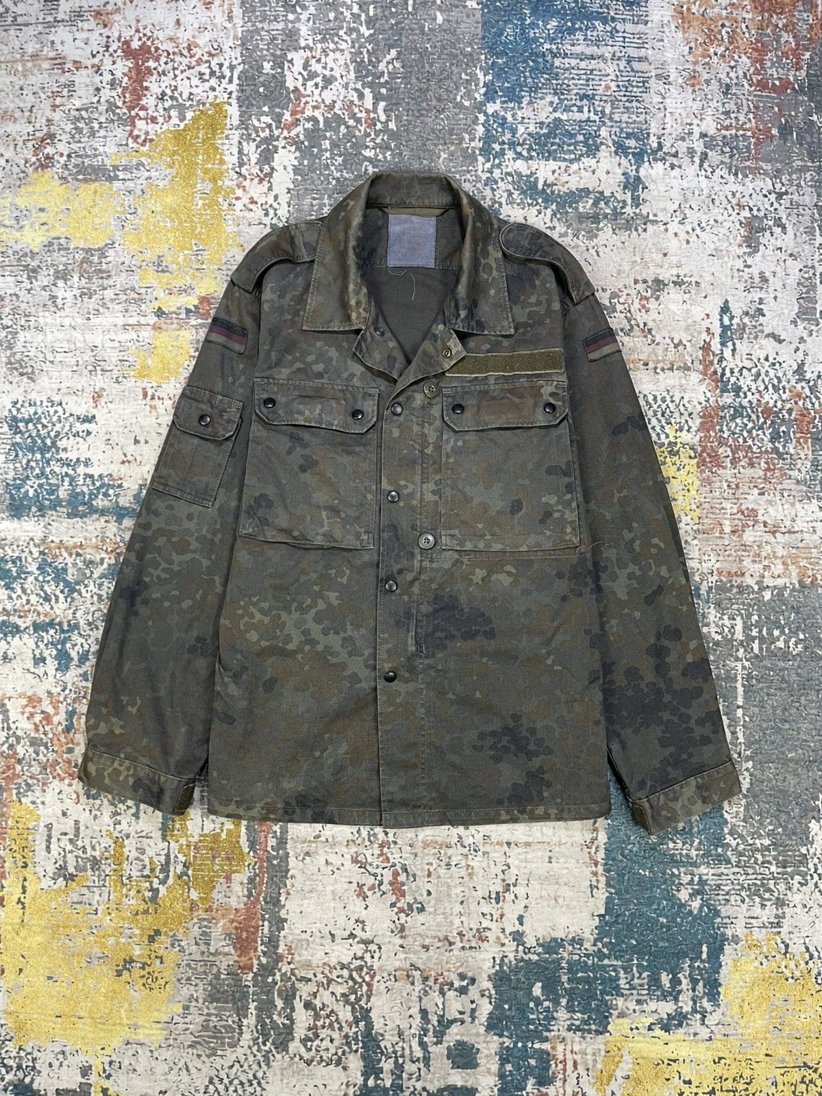 Vintage Vtg German Military Flecktarn Camouflage Field Jacket Size US S / EU 44-46 / 1 - 4 Thumbnail