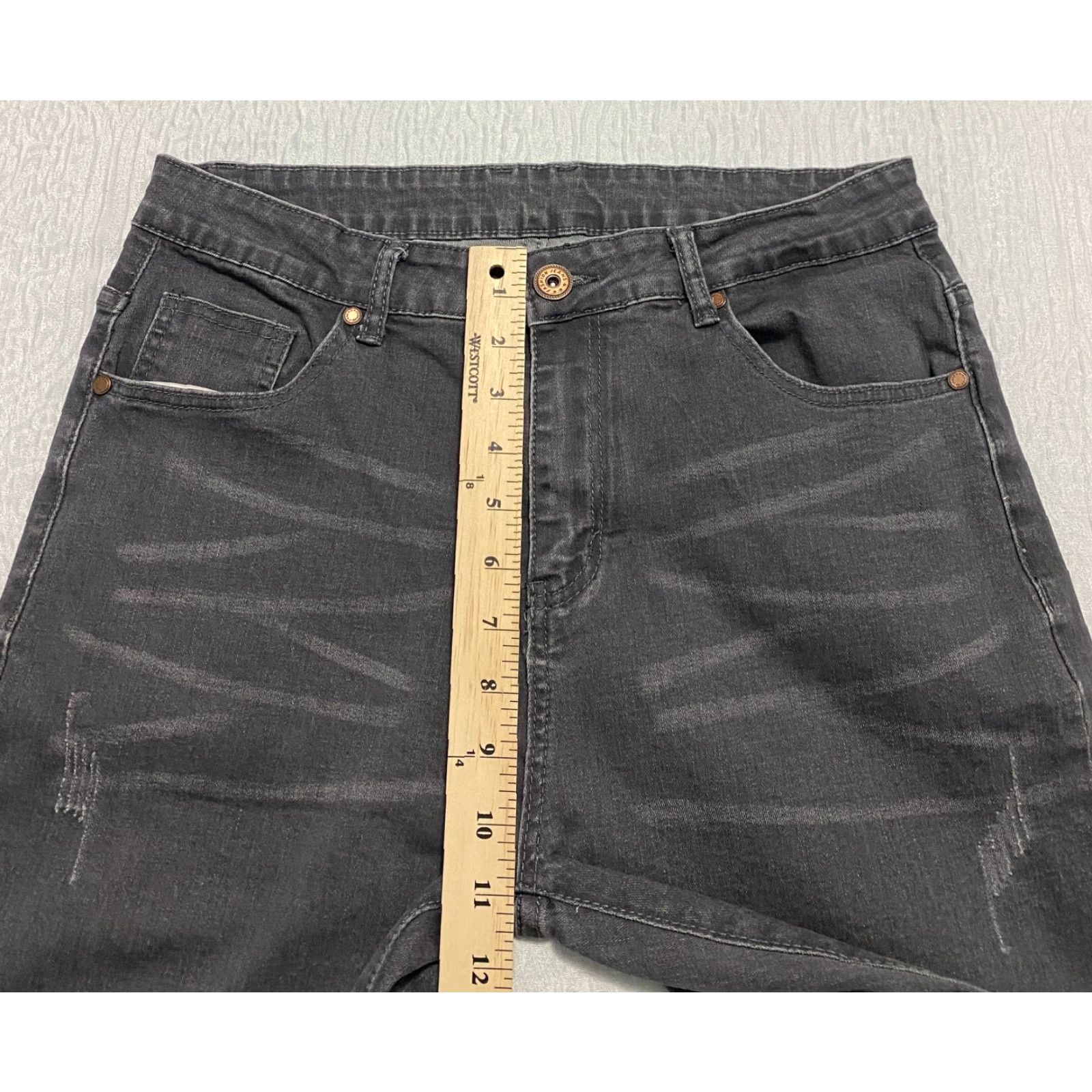Vintage ROMWE Jeans Distressed Tiger Embroidered Mens Size 30 Gray Skinny Whiskers Size US 30 / EU 46 - 5 Thumbnail