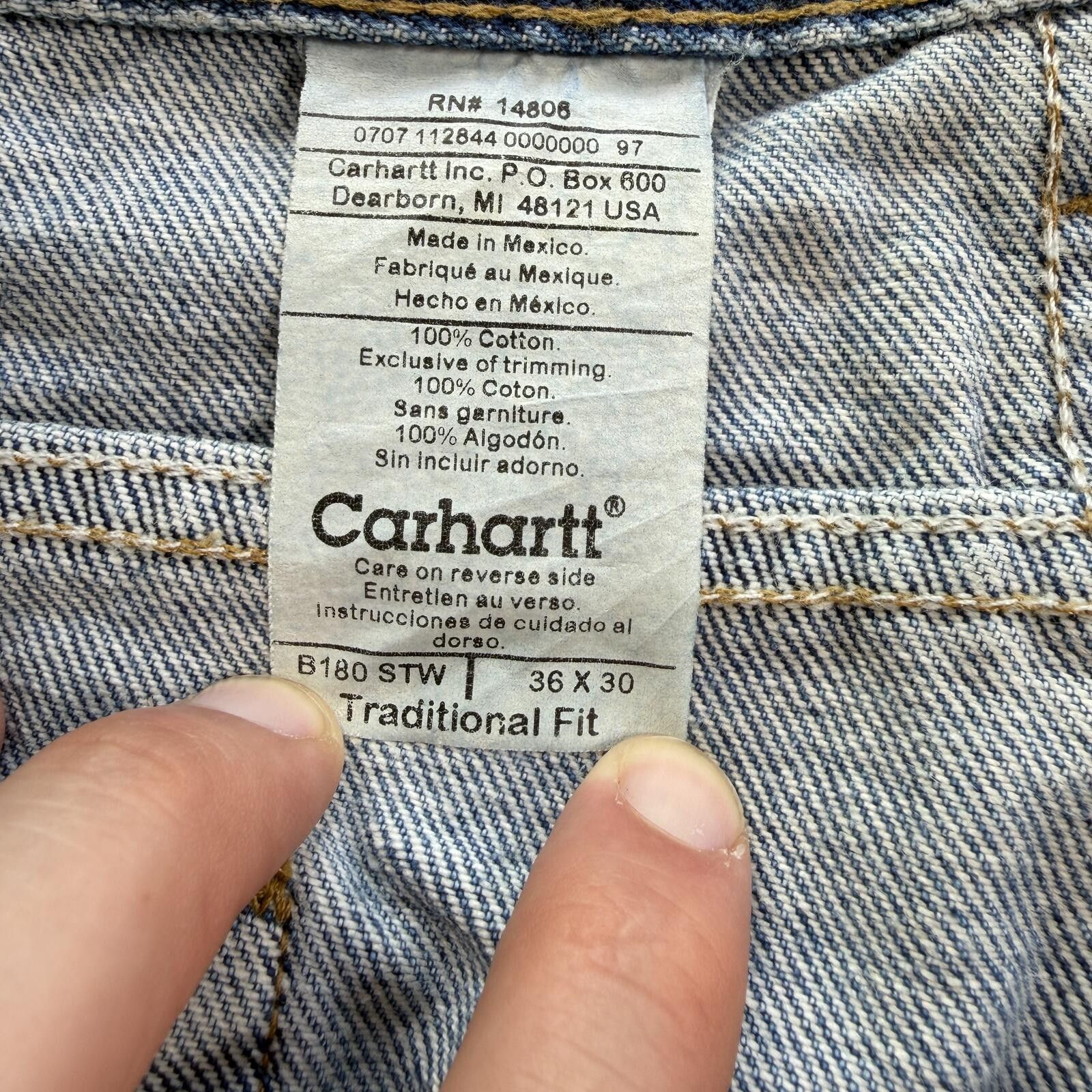 Carhartt Carhartt B180 STW Traditional Fit Jeans Mens 36x30 Light Size US 36 / EU 52 - 5 Thumbnail