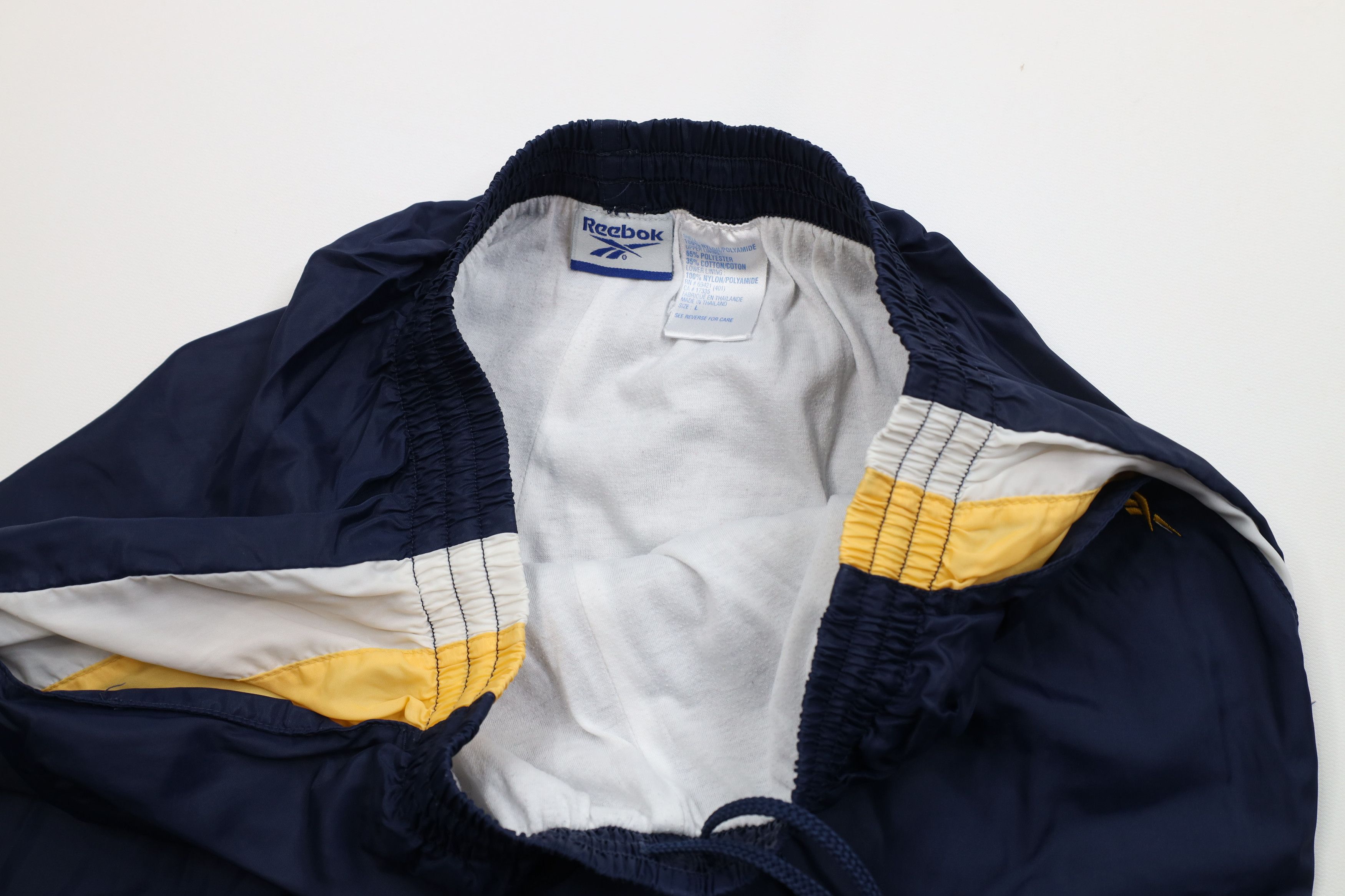 Reebok Vintage 90s Reebok Spell Out Lined Windbreaker Pants Blue Size US 36 / EU 52 - 10 Thumbnail