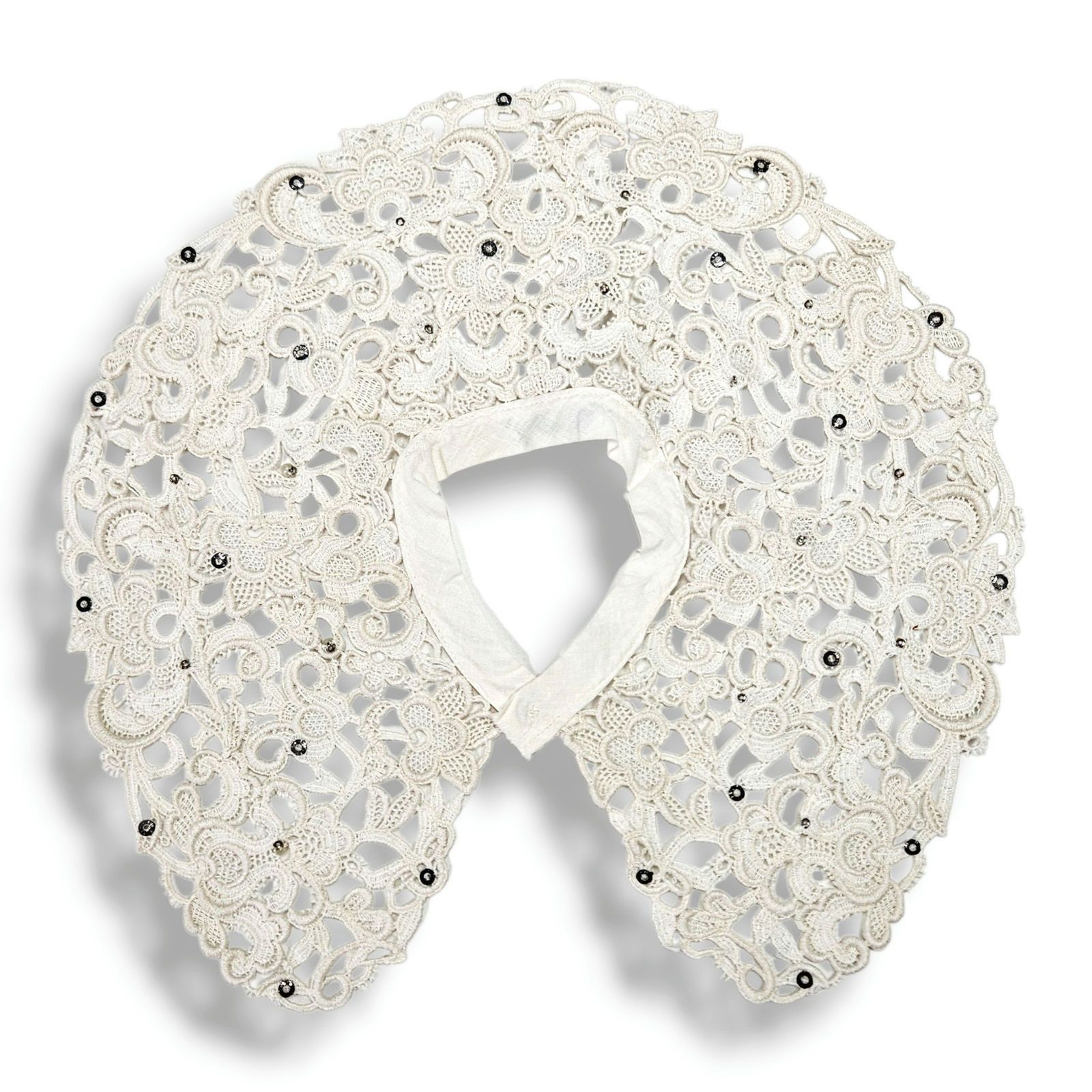 Other Teena Brown Lace Collar Detachable Vintage MCM Bead Victoria Size ONE SIZE - 2 Thumbnail