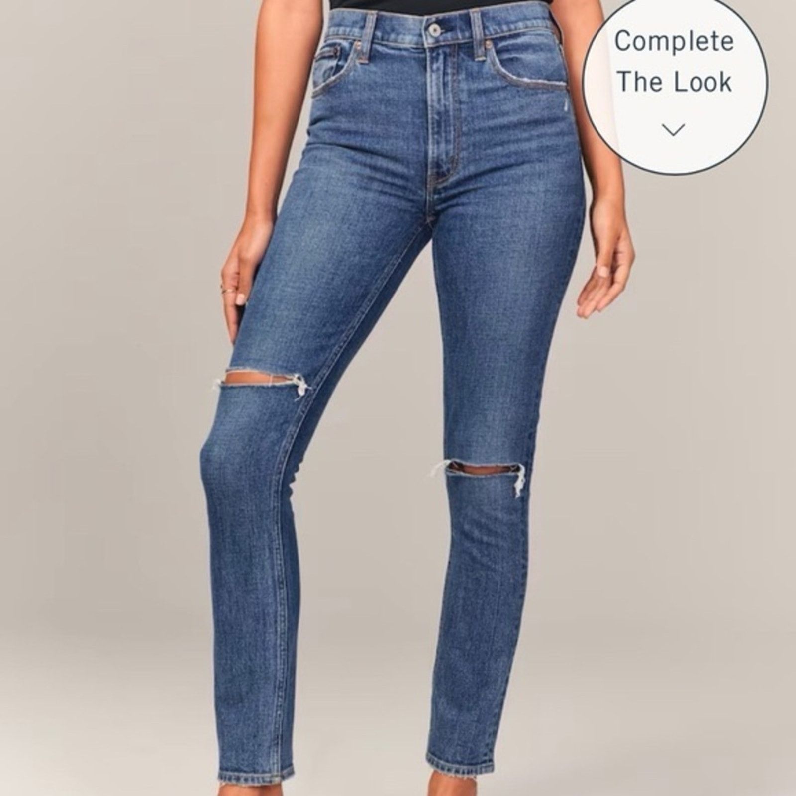 Abercrombie & Fitch Abercrombie & Fitch The Skinny High Rise Jeans Womens 2L Size 26" / US 2 / IT 38 - 2 Thumbnail