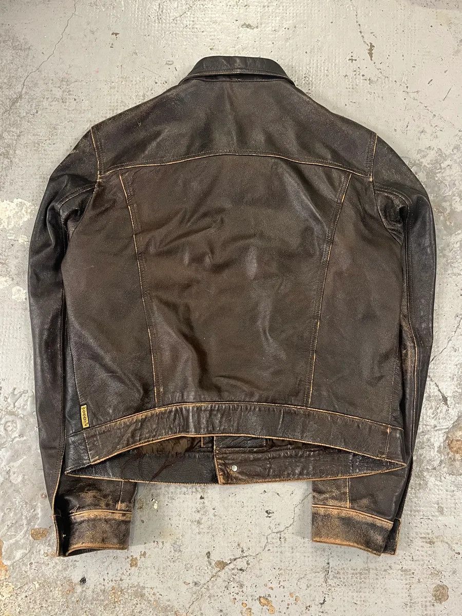 Armani 2000s Armani Trucker Faded Brown Leather Buttoned Jacket Size US M / EU 48-50 / 2 - 7 Thumbnail