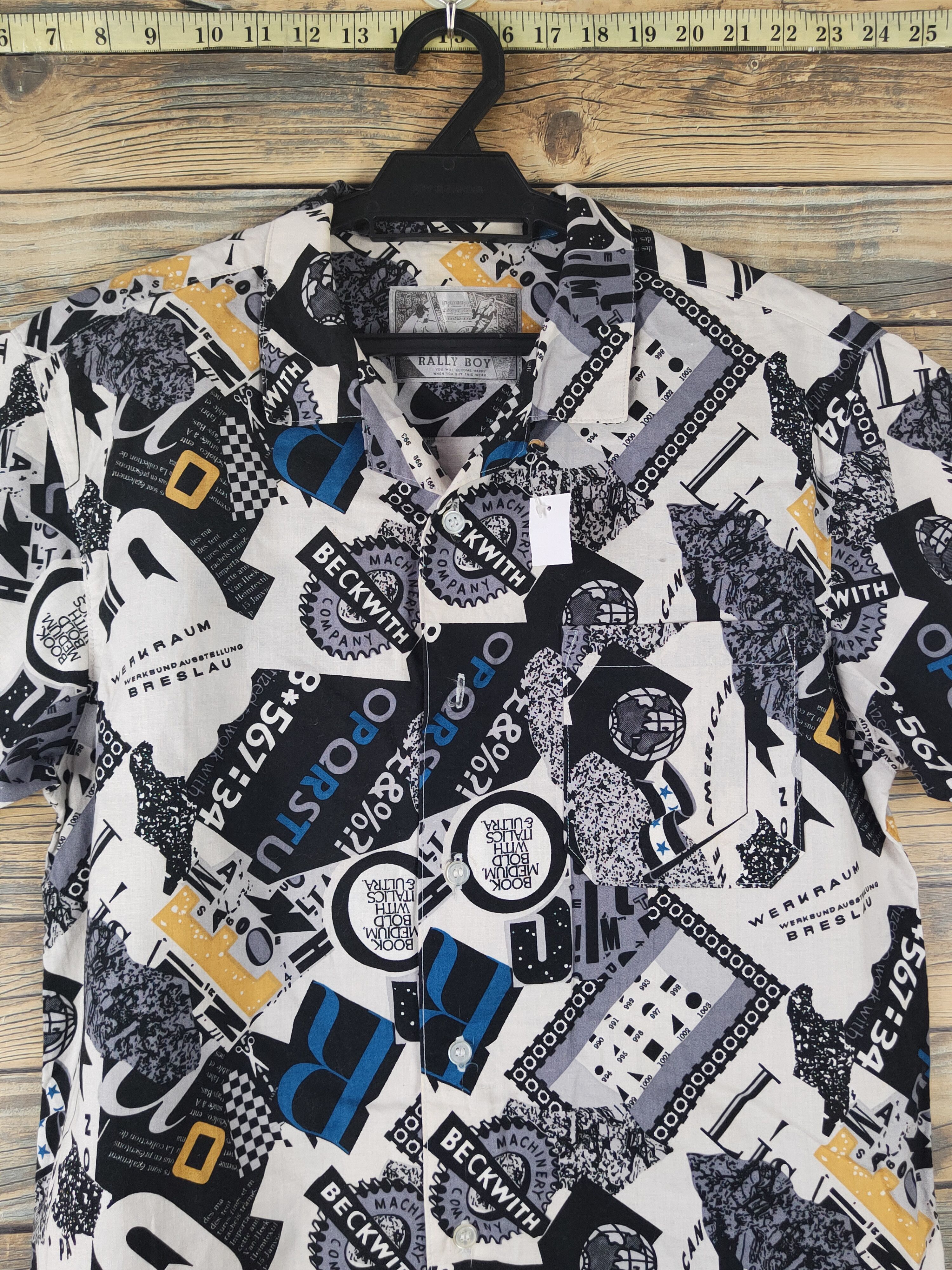 Vintage DL Rally Boy Black White Short Sleeve Button Up Shirts #1676 Size US S / EU 44-46 / 1 - 2 Thumbnail