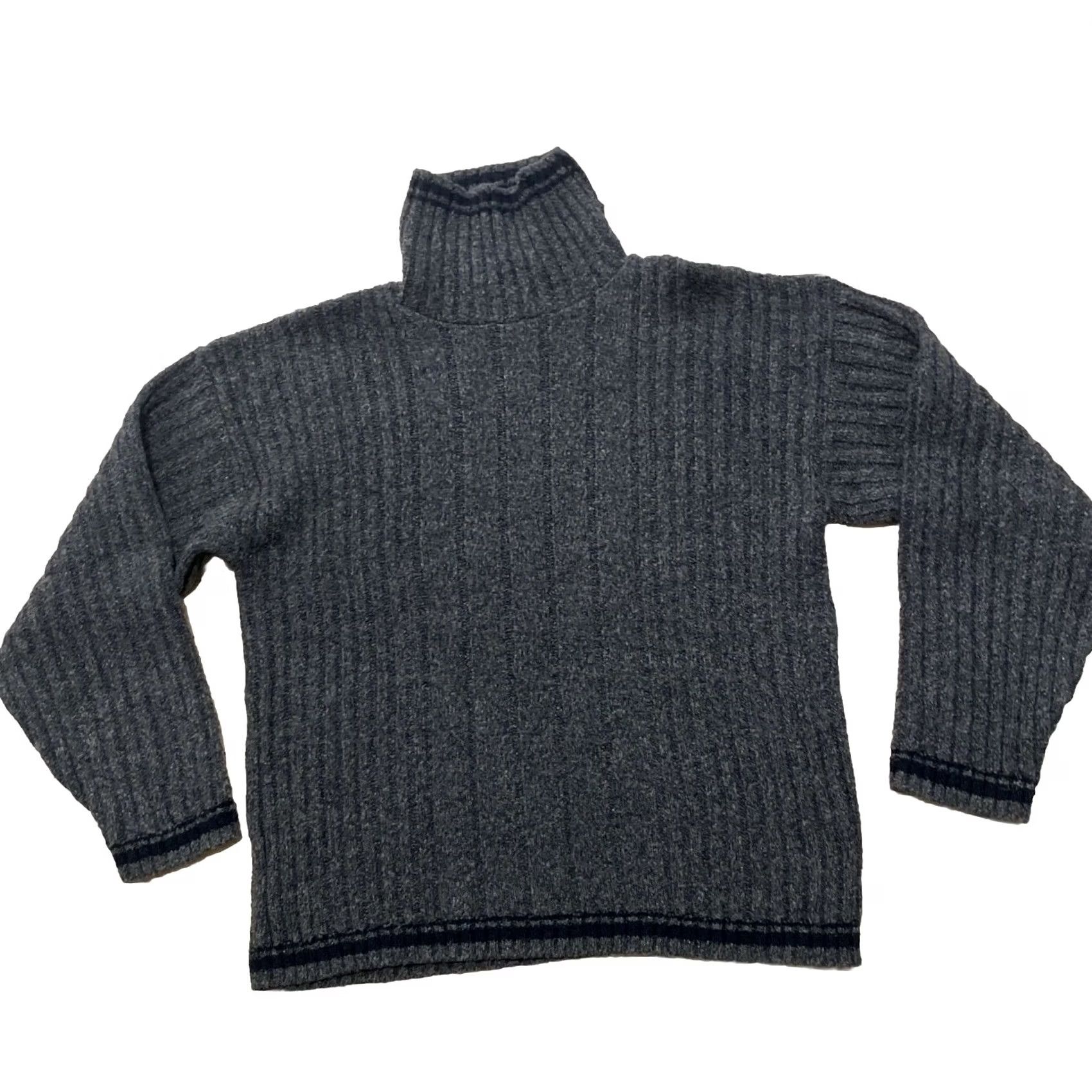 Vintage TAG SPORT vtg 90s Chunky Turtleneck Sweater Brown Black Green Minimal Made USA Sweater Mens L Size US L / EU 52-54 / 3 - 2 Thumbnail