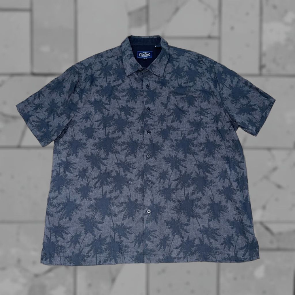 Nat Nast Nat Nast Aloha Silk Blend Short Sleeve Button-Up Shirt Mens XL Black Size US XL / EU 56 / 4 - 1 Thumbnail