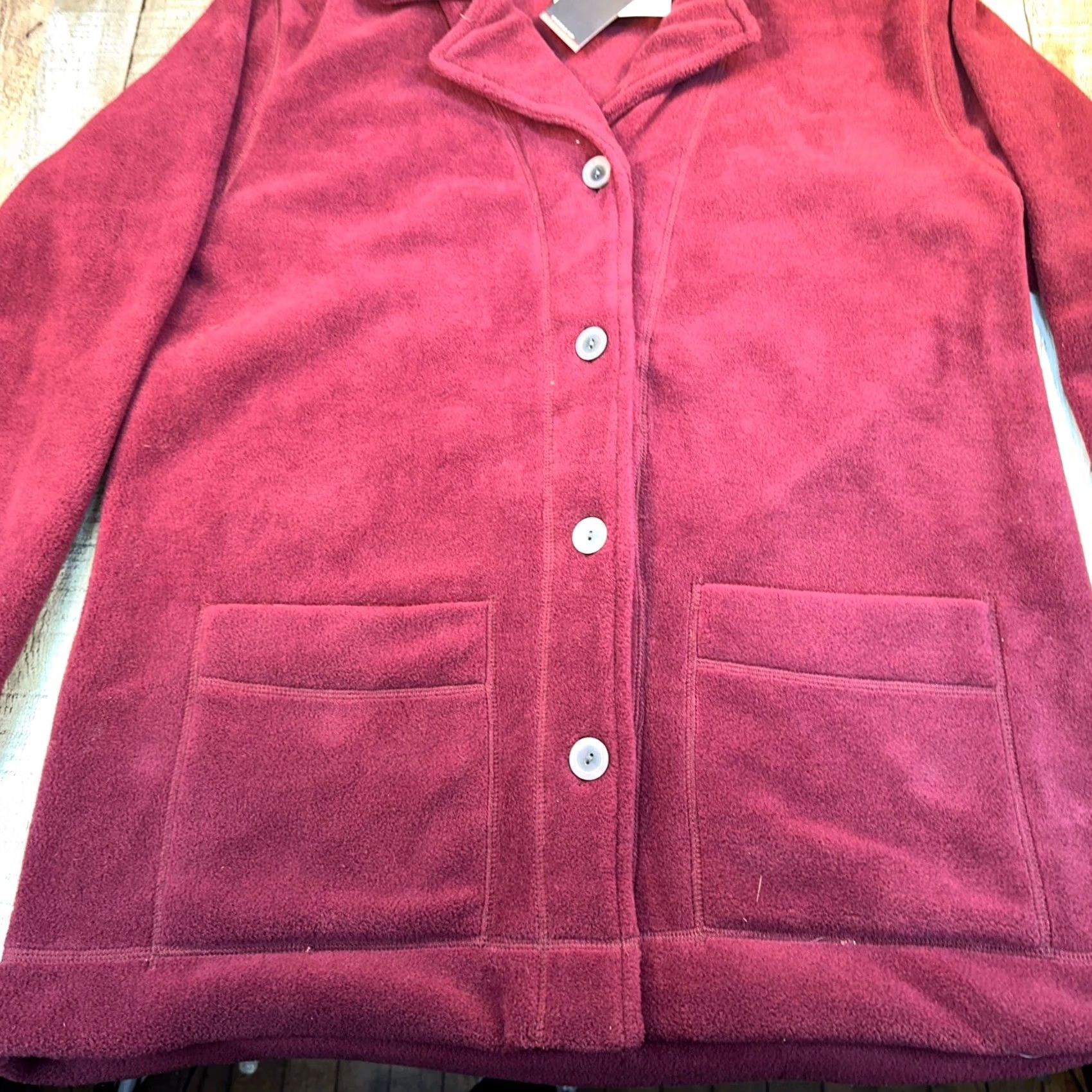 Vintage VINTAGE Lesley Fay Sport Maroon Fleece Jacket Coat 2 Pockets Sz Small NWT Womens Jacket Fleece Sports Red Size S / US 4 / IT 40 - 4 Thumbnail