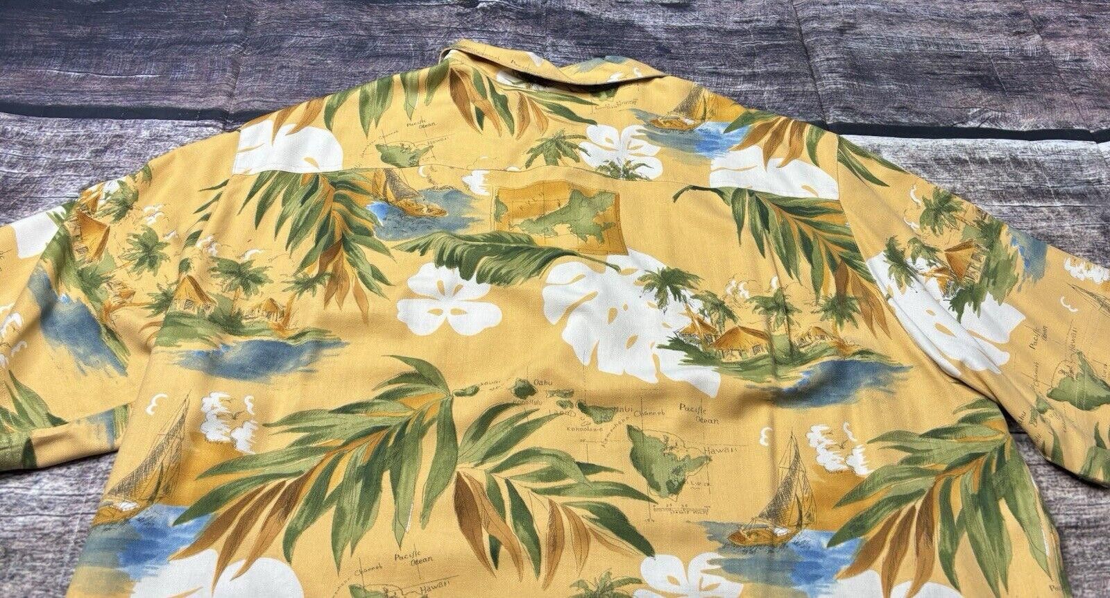 Grant Thomas Grant Thomas Shirt Men's XL Pure Silk Hawaiian Leaf Print Size US XL / EU 56 / 4 - 6 Thumbnail