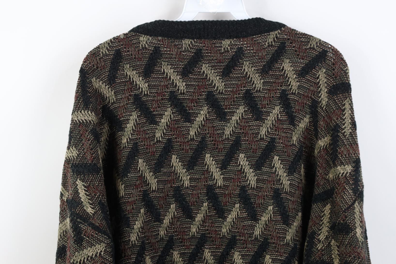 Vintage Vintage 90s Streetwear Knit Earth Tone Zig Zag Sweater Size US XL / EU 56 / 4 - 9 Thumbnail