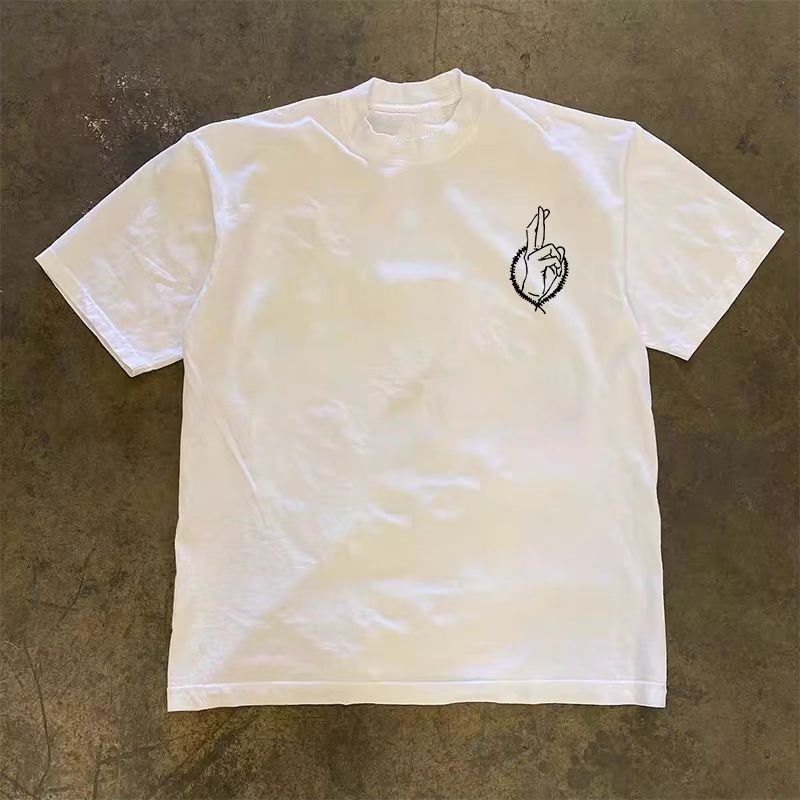 Vintage White casual retro wing print cotton t-shirt Size US M / EU 48-50 / 2 - 2 Thumbnail