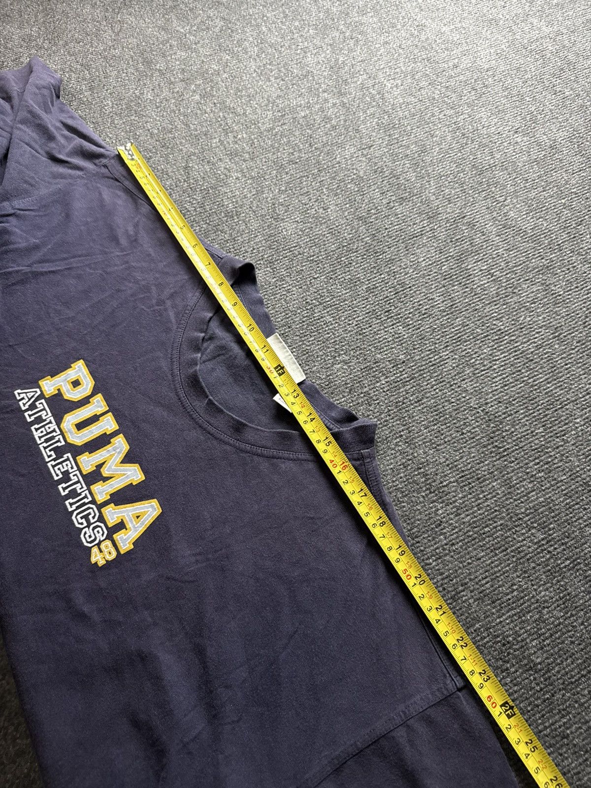 Puma Retro Puma Vintage Athletics Faded Tee Navy Y2K Logo T Shirt Size US L / EU 52-54 / 3 - 17 Thumbnail