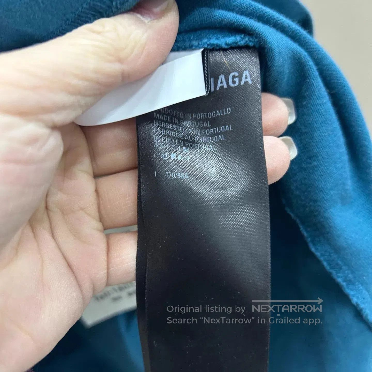 Balenciaga Blue Distressed Long Sleeve Graphic Shirt. Size US L / EU 52-54 / 3 - 4 Thumbnail